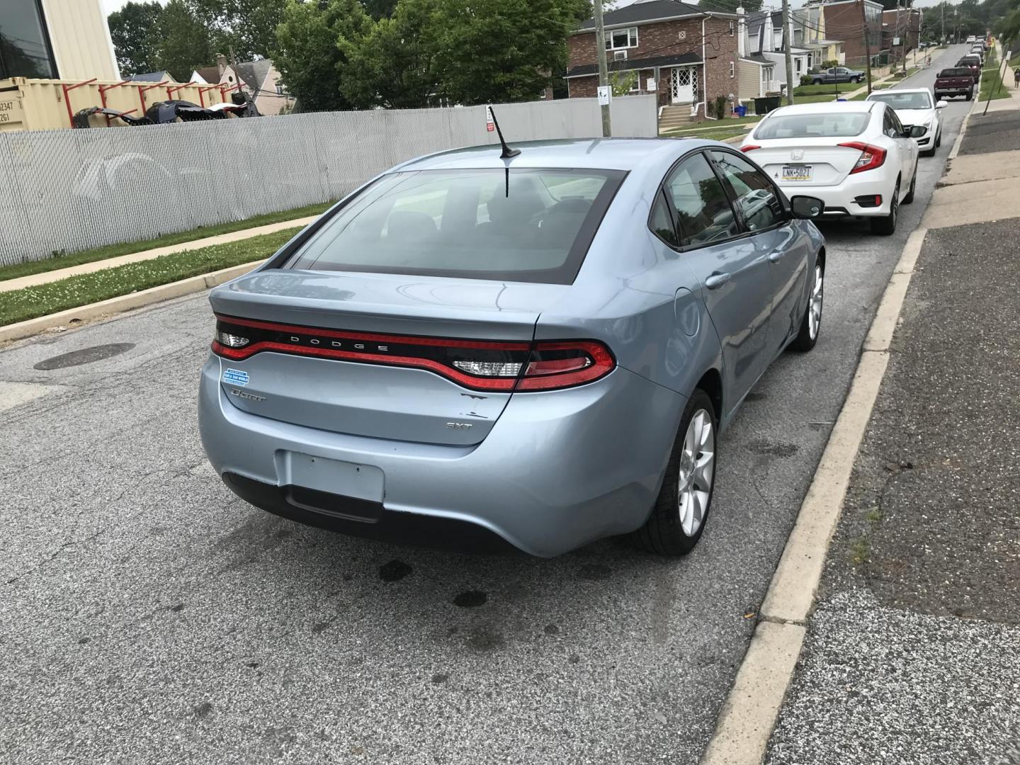 2013 Blue /Gray Dodge Dart SXT (1C3CDFBA6DD) with an 2.0L L4 DOHC 16V TURBO engine, Automatic transmission, located at 577 Chester Pike, Prospect Park, PA, 19076, (610) 237-1015, 39.886154, -75.302338- Photo#4