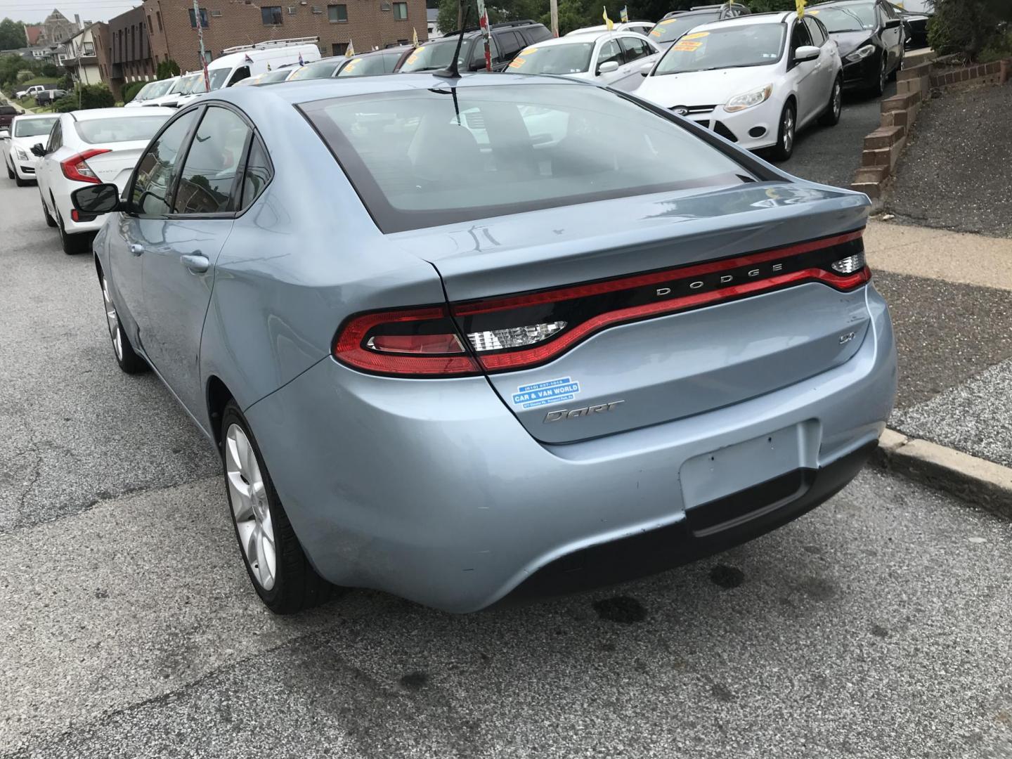 2013 Blue /Gray Dodge Dart SXT (1C3CDFBA6DD) with an 2.0L L4 DOHC 16V TURBO engine, Automatic transmission, located at 577 Chester Pike, Prospect Park, PA, 19076, (610) 237-1015, 39.886154, -75.302338- Photo#5