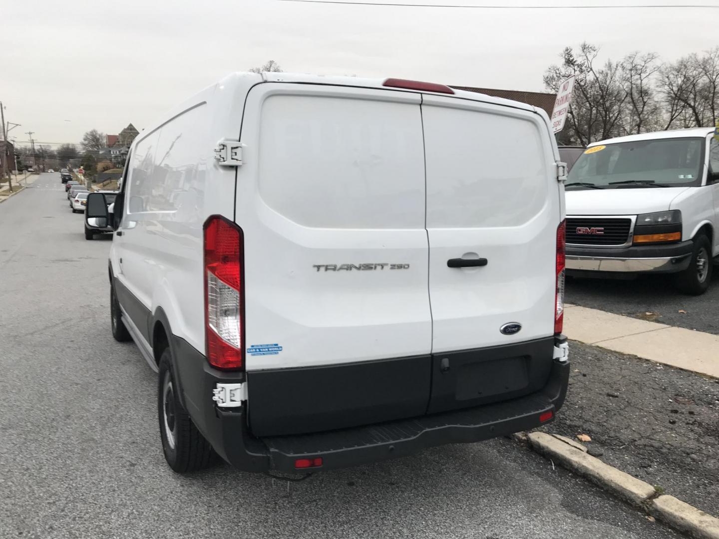 2017 White /Gray Ford Transit 250 Van Low Roof w/Sliding Pass. 130-in. WB (1FTYR1YM0HK) with an 3.7L V6 DOHC 24V engine, 6A transmission, located at 577 Chester Pike, Prospect Park, PA, 19076, (610) 237-1015, 39.886154, -75.302338 - 2017 Ford Transit 250 Low Roof: Only 128k miles, shelving, backup camera, new PA inspection, FLEET MAINTAINED, runs LIKE NEW! This vehicle comes inspected and has been given a bumper to bumper safety check. It is very clean, reliable, and well maintained. We offer a unique pay plan that is known - Photo#4