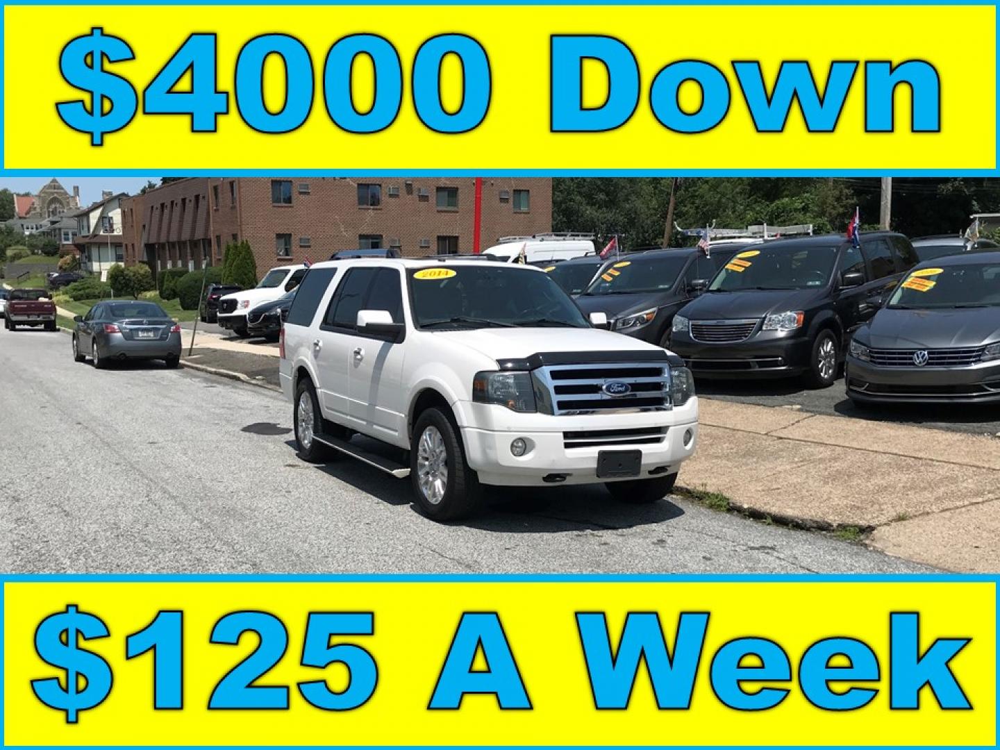 2014 White /Black Ford Expedition Limited 4WD (1FMJU2A56EE) with an 5.4L V8 SOHC 16V FFV engine, 6-Speed Automatic transmission, located at 577 Chester Pike, Prospect Park, PA, 19076, (610) 237-1015, 39.886154, -75.302338 - 2014 Ford Expedition LIMITED DVD Player • Navigation System. Example Financing: • $4,000 Down • $125 Weekly • $250 Bi-Weekly We finance our own vehicles. We do not obtain or review traditional consumer credit reports. Financing decisions are based on verified income, ability to repay,- Photo#0