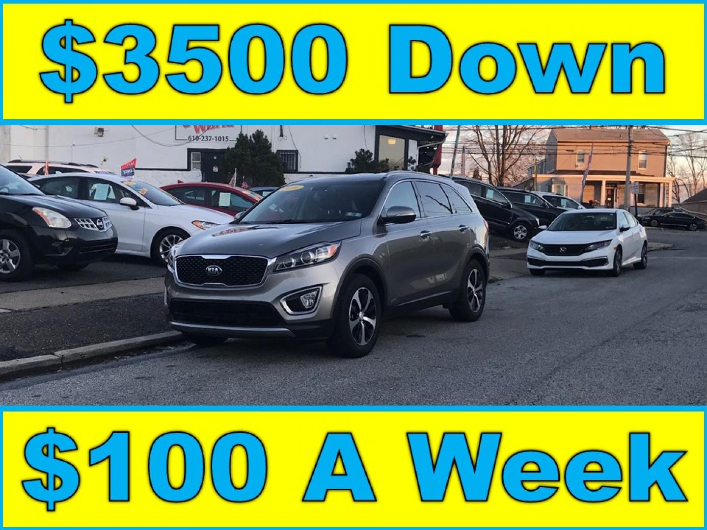 2016 Gray /Gray Kia Sorento EX AWD (5XYPHDA13GG) with an 2.4L L4 DOHC 16V engine, 6-Speed Automatic transmission, located at 577 Chester Pike, Prospect Park, PA, 19076, (610) 237-1015, 39.886154, -75.302338 - 2016 Kia Sorento EX: AWD, backup camera, new PA inspection, SUPER CLEAN, runs LIKE NEW! This vehicle comes inspected and has been given a bumper to bumper safety check. It is very clean, reliable, and well maintained. We offer a unique pay plan that is known for being the easiest and fastest fina - Photo#0