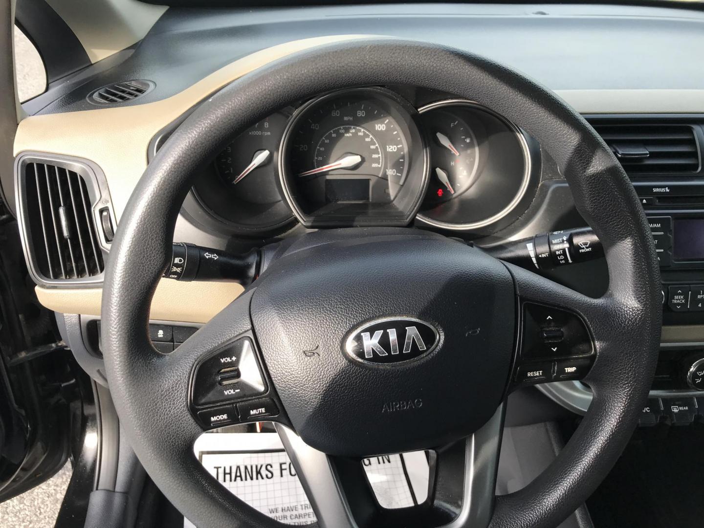 2015 Black /Tan Kia Rio LX (KNADM4A35F6) with an 1.6L L4 DOHC 16V engine, Automatic transmission, located at 577 Chester Pike, Prospect Park, PA, 19076, (610) 237-1015, 39.886154, -75.302338 - 2015 Kia Rio LX: Only 104k miles, great on gas, new PA inspection, SUPER CLEAN, runs LIKE NEW! This vehicle comes inspected and has been given a bumper to bumper safety check. It is very clean, reliable, and well maintained. We offer a unique pay plan that is known for being the easiest and faste - Photo#11