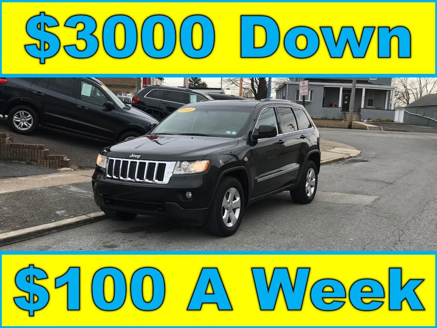 2012 Black /Tan Jeep Grand Cherokee Laredo 4WD (1C4RJFAGXCC) with an 3.6L V6 DOHC 24V engine, 5-Speed Automatic transmission, located at 577 Chester Pike, Prospect Park, PA, 19076, (610) 237-1015, 39.886154, -75.302338 - 2012 Jeep Grand Cherokee Laredo: Only 126k miles, sunroof, backup camera, new PA inspection, SUPER CLEAN, runs LIKE NEW! This vehicle comes inspected and has been given a bumper to bumper safety check. It is very clean, reliable, and well maintained. We offer a unique pay plan that is known for b - Photo#0