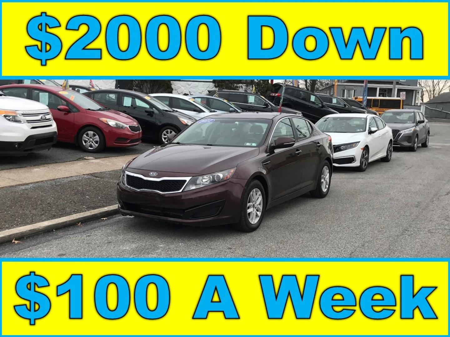 2011 Maroon /Tan Kia Optima EX (KNAGM4A78B5) with an 2.4L L4 DOHC 16V engine, 6-Speed Automatic transmission, located at 577 Chester Pike, Prospect Park, PA, 19076, (610) 237-1015, 39.886154, -75.302338 - 2011 Kia Optima EX: Only 103k miles, new PA inspection, SUPER CLEAN, runs LIKE NEW! This vehicle comes inspected and has been given a bumper to bumper safety check. It is very clean, reliable, and well maintained. We offer a unique pay plan that is known for being the easiest and fastest financin - Photo#0
