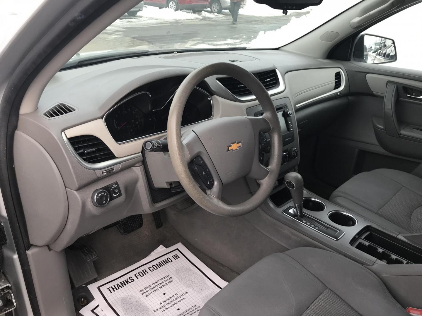 2014 Silver /Gray Chevrolet Traverse LS AWD w/PDC (1GNKVFED5EJ) with an 3.6L V6 DOHC 24V engine, 6-Speed Automatic transmission, located at 577 Chester Pike, Prospect Park, PA, 19076, (610) 237-1015, 39.886154, -75.302338 - 2014 Chevy Traverse: 3rd row seating, AWD, backup camera, new PA inspection, SUPER CLEAN, runs LIKE NEW! This vehicle comes inspected and has been given a bumper to bumper safety check. It is very clean, reliable, and well maintained. We offer a unique pay plan that is known for being the easiest - Photo#9