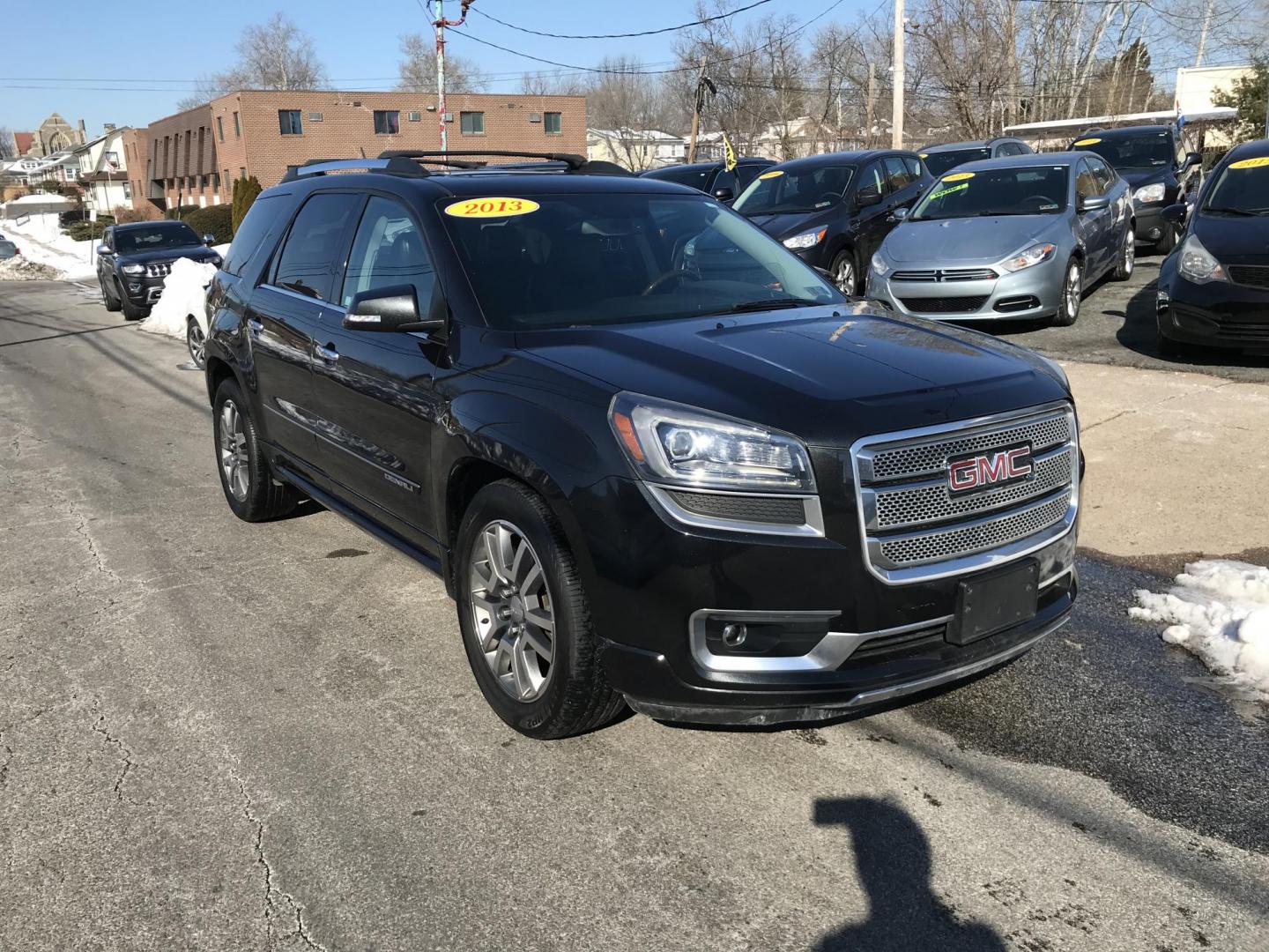 2013 Black /Black GMC Acadia Denali AWD (1GKKVTKD4DJ) with an 3.6L V6 DOHC 24V engine, 6-Speed Automatic transmission, located at 577 Chester Pike, Prospect Park, PA, 19076, (610) 237-1015, 39.886154, -75.302338 - 2013 GMC Acadia Denali AWD: 3rd row seating, backup camera, AWD, 2 sunroofs, new inspection, SUPER CLEAN, runs LIKE NEW! This vehicle comes inspected and has been given a bumper to bumper safety check. It is very clean, reliable, and well maintained. We offer a unique pay plan that is known for b - Photo#2
