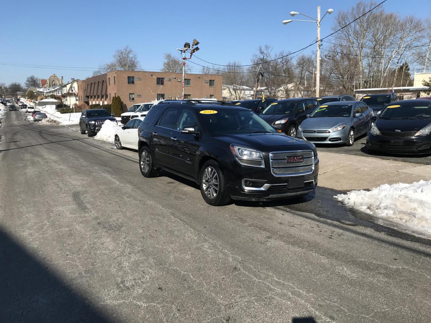 2013 Black /Black GMC Acadia Denali AWD (1GKKVTKD4DJ) with an 3.6L V6 DOHC 24V engine, 6-Speed Automatic transmission, located at 577 Chester Pike, Prospect Park, PA, 19076, (610) 237-1015, 39.886154, -75.302338 - 2013 GMC Acadia Denali AWD: 3rd row seating, backup camera, AWD, 2 sunroofs, new inspection, SUPER CLEAN, runs LIKE NEW! This vehicle comes inspected and has been given a bumper to bumper safety check. It is very clean, reliable, and well maintained. We offer a unique pay plan that is known for b - Photo#1