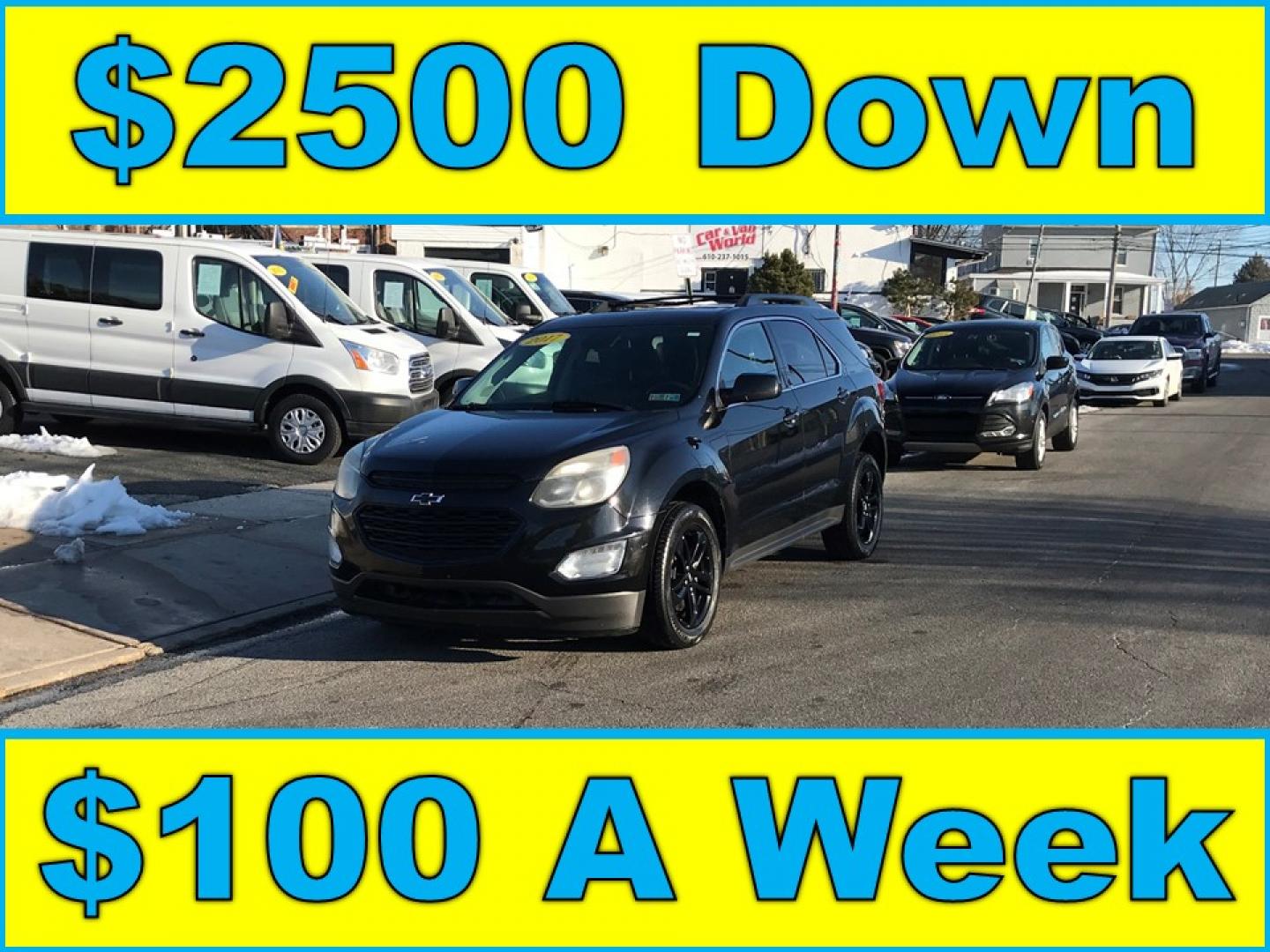 2017 Black /Black Chevrolet Equinox LT (2GNALCEK5H6) with an 2.4L L4 DOHC 16V FFV engine, 6A transmission, located at 577 Chester Pike, Prospect Park, PA, 19076, (610) 237-1015, 39.886154, -75.302338 - 2017 Chevy Equinox LT: Backup camera, sunroof, new PA inspection, SUPER CLEAN, runs LIKE NEW! This vehicle comes inspected and has been given a bumper to bumper safety check. It is very clean, reliable, and well maintained. We offer a unique pay plan that is known for being the easiest and fastes - Photo#0