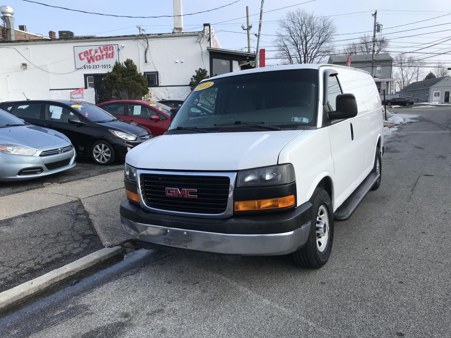 2015 White GMC Savana G2500 Cargo (1GTW7FCF8F1) with an 4.8L V8 FFV engine, 6-Speed Automatic transmission, located at 577 Chester Pike, Prospect Park, PA, 19076, (610) 237-1015, 39.886154, -75.302338 - 2015 GMC Savana 2500 Cargo Van: Has multiple pieces of shelving, partition, cages over windows, power locks and windows, new PA inspection, FLEET MAINTAINED! This vehicle comes inspected and has been given a bumper to bumper safety check. It is very clean, reliable, and well maintained. We offer - Photo#2