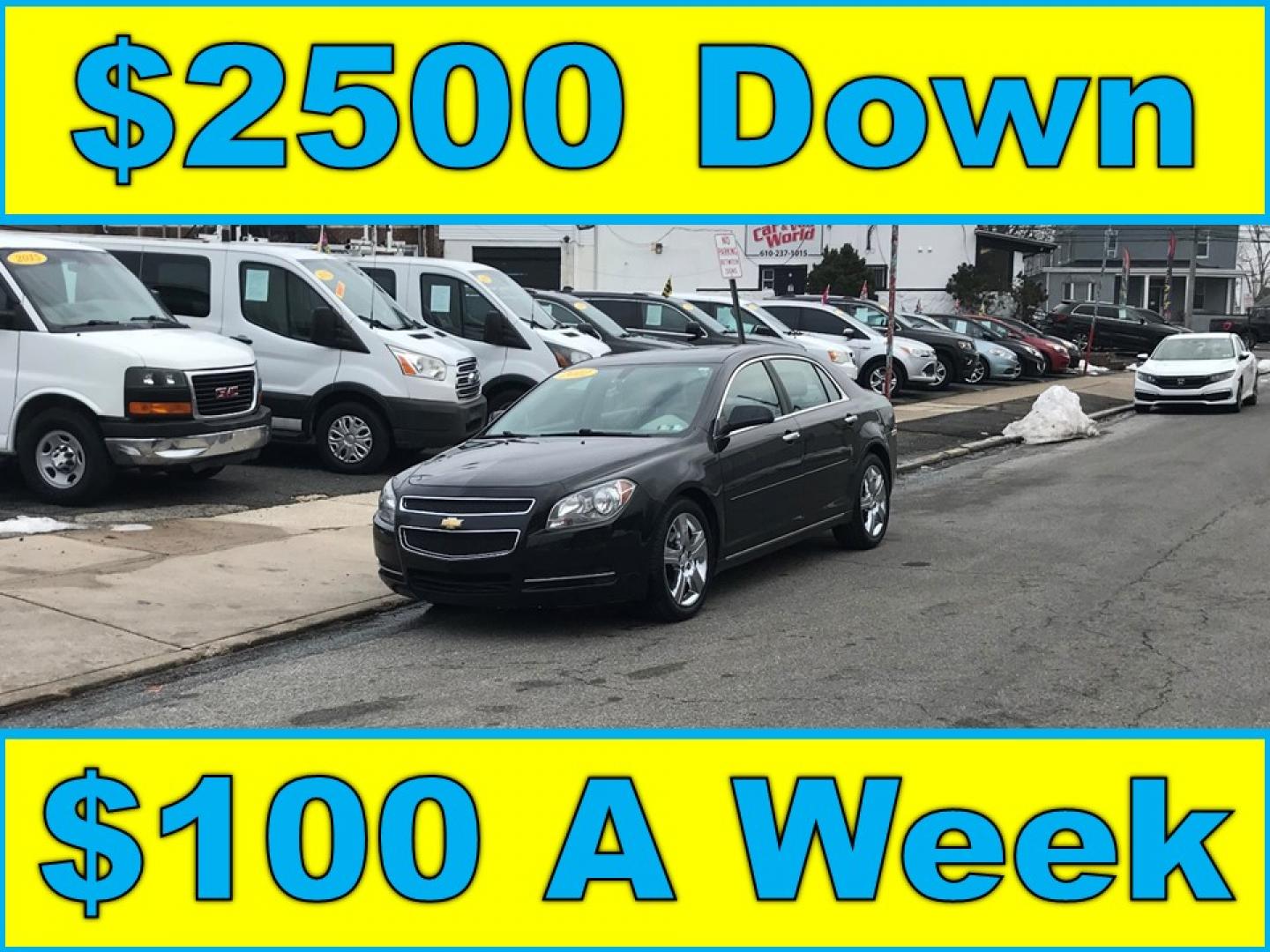 2012 Black /Gray Chevrolet Malibu 1LT (1G1ZC5E0XCF) with an 2.4L L4 DOHC 16V engine, 6-Speed Automatic transmission, located at 577 Chester Pike, Prospect Park, PA, 19076, (610) 237-1015, 39.886154, -75.302338 - Photo#0