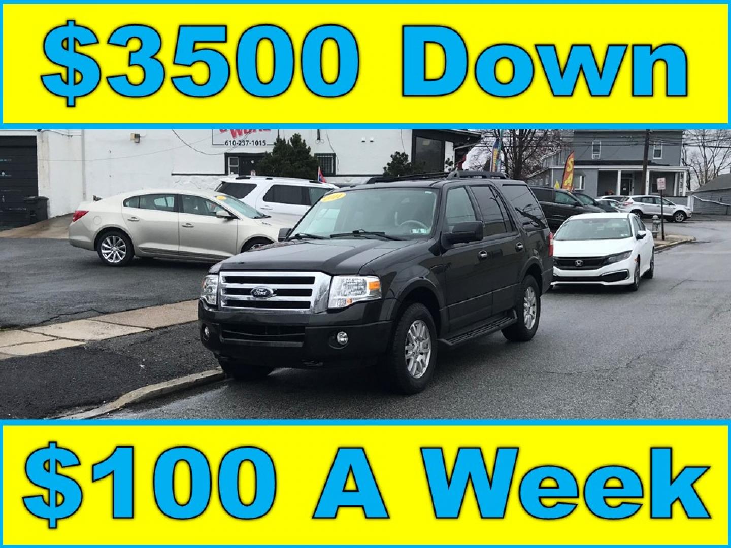 2014 Black /Beige Ford Expedition XLT 4WD (1FMJU1J53EE) with an 5.4L V8 SOHC 16V FFV engine, 6-Speed Automatic transmission, located at 577 Chester Pike, Prospect Park, PA, 19076, (610) 237-1015, 39.886154, -75.302338 - 2014 Ford Expedition XLT: 3rd row seating, 4x4, sunroof, new PA inspection, SUPER CLEAN, runs LIKE NEW! This vehicle comes inspected and has been given a bumper to bumper safety check. It is very clean, reliable, and well maintained. We offer a unique pay plan that is known for being the easiest - Photo#0