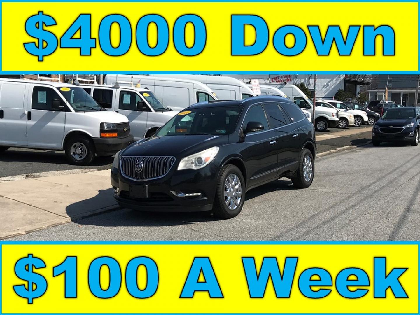 2014 Black /Black Buick Enclave Leather (5GAKRBKDXEJ) with an 3.6L V6 DOHC 24V engine, 6-Speed Automatic Overdrive transmission, located at 577 Chester Pike, Prospect Park, PA, 19076, (610) 237-1015, 39.886154, -75.302338 - 2014 Buick Enclave: Dual sunroofs, 3rd row seating, backup camera, new PA inspection, runs LIKE NEW! This vehicle comes inspected and has been given a bumper to bumper safety check. It is very clean, reliable, and well maintained. We offer a unique pay plan that is known for being the easiest and - Photo#0
