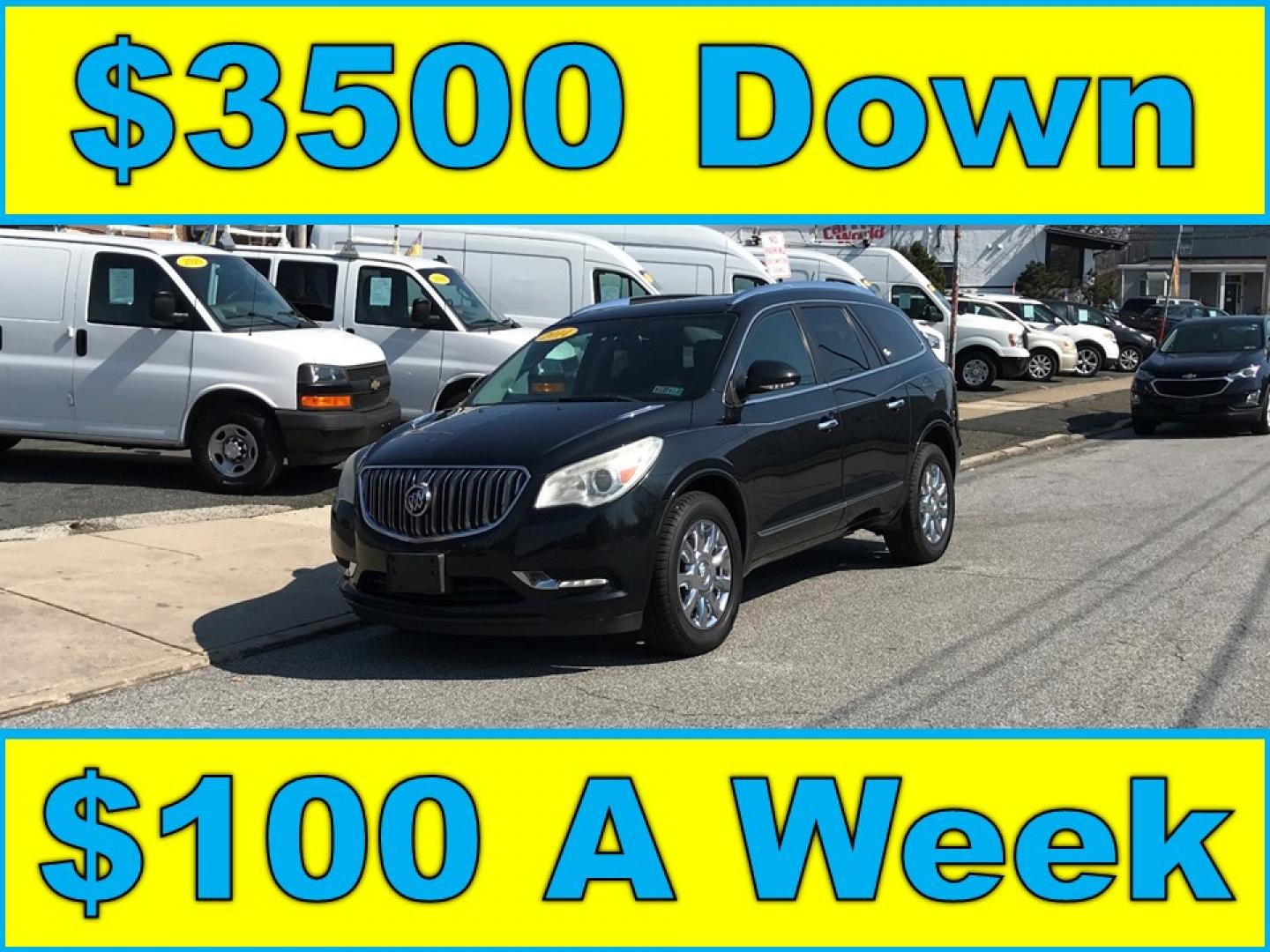 2014 Black /Black Buick Enclave Leather (5GAKRBKDXEJ) with an 3.6L V6 DOHC 24V engine, 6-Speed Automatic Overdrive transmission, located at 577 Chester Pike, Prospect Park, PA, 19076, (610) 237-1015, 39.886154, -75.302338 - 2014 Buick Enclave: Dual sunroofs, 3rd row seating, backup camera, new PA inspection, runs LIKE NEW! This vehicle comes inspected and has been given a bumper to bumper safety check. It is very clean, reliable, and well maintained. We offer a unique pay plan that is known for being the easiest and - Photo#0