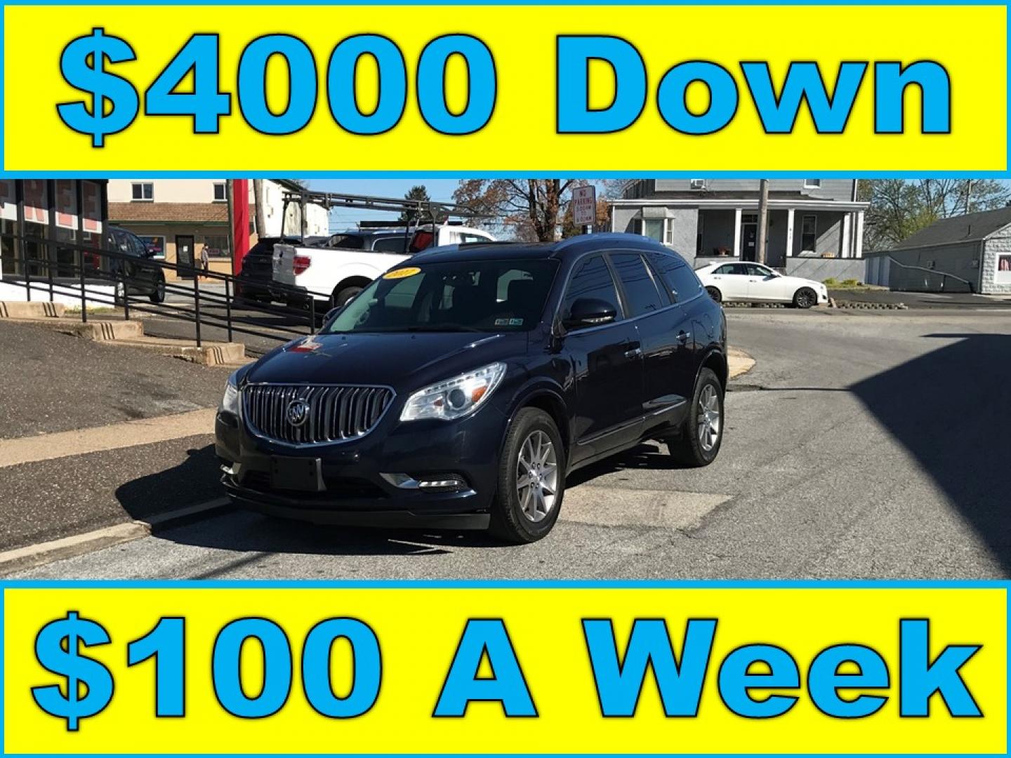 2017 Blue /Black Buick Enclave Leather AWD (5GAKVBKD4HJ) with an 3.6L V6 DOHC 24V engine, 6A transmission, located at 577 Chester Pike, Prospect Park, PA, 19076, (610) 237-1015, 39.886154, -75.302338 - Photo#0