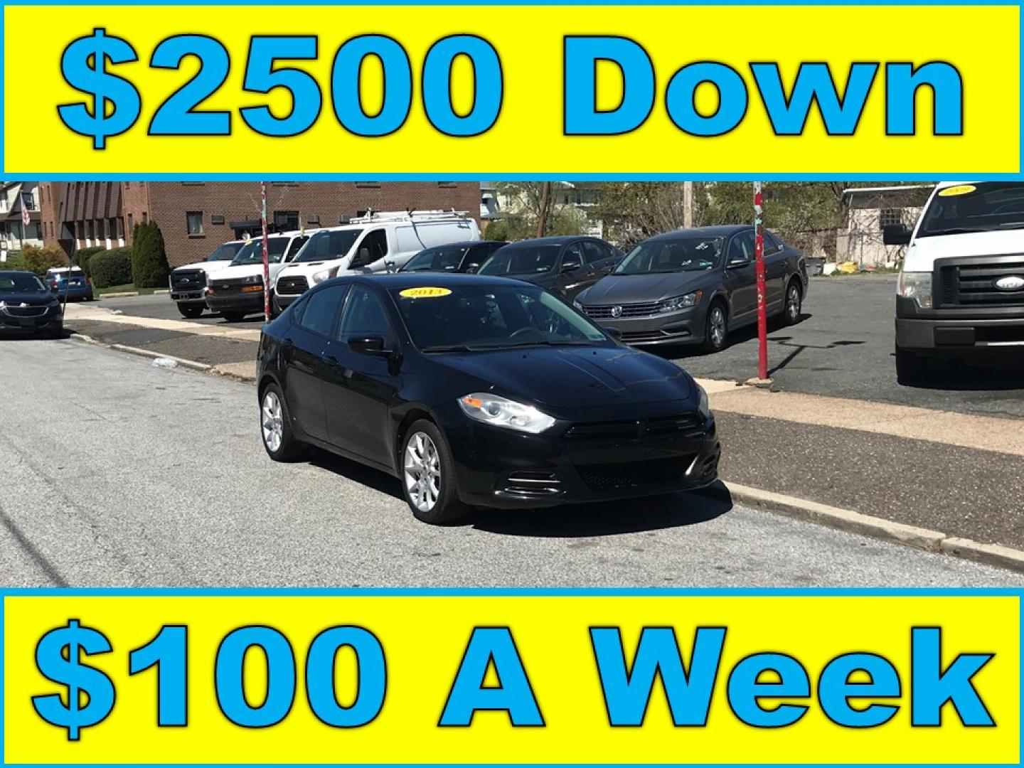 2013 Black /Black Dodge Dart SXT (1C3CDFBA1DD) with an 2.0L L4 DOHC 16V TURBO engine, Automatic transmission, located at 577 Chester Pike, Prospect Park, PA, 19076, (610) 237-1015, 39.886154, -75.302338 - 2013 Dodge Dart SXT: Only 117k miles, new PA inspection, great on gas, SUPER CLEAN, runs LIKE NEW! This vehicle comes inspected and has been given a bumper to bumper safety check. It is very clean, reliable, and well maintained. We offer a unique pay plan that is known for being the easiest and f - Photo#0