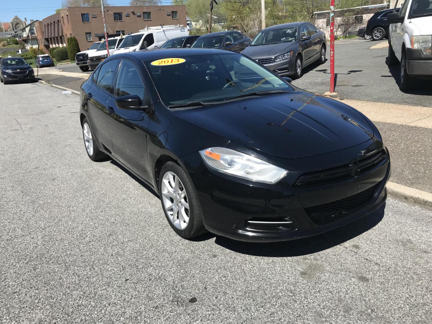 2013 Black /Black Dodge Dart SXT (1C3CDFBA1DD) with an 2.0L L4 DOHC 16V TURBO engine, Automatic transmission, located at 577 Chester Pike, Prospect Park, PA, 19076, (610) 237-1015, 39.886154, -75.302338 - 2013 Dodge Dart SXT: Only 117k miles, new PA inspection, great on gas, SUPER CLEAN, runs LIKE NEW! This vehicle comes inspected and has been given a bumper to bumper safety check. It is very clean, reliable, and well maintained. We offer a unique pay plan that is known for being the easiest and f - Photo#2
