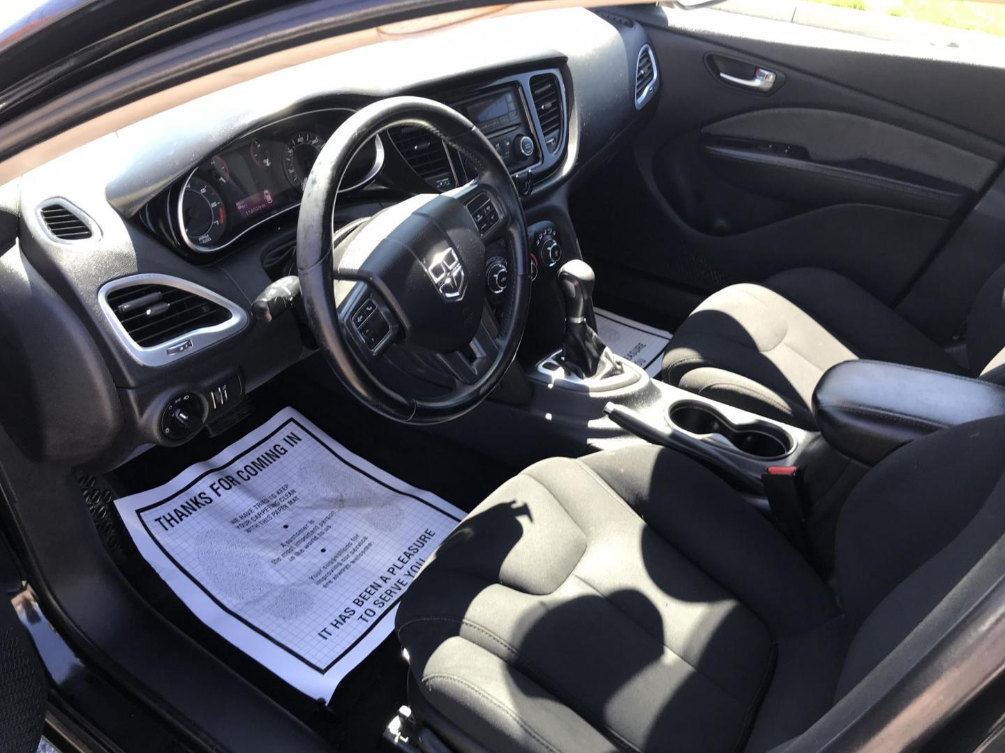 2013 Black /Black Dodge Dart SXT (1C3CDFBA1DD) with an 2.0L L4 DOHC 16V TURBO engine, Automatic transmission, located at 577 Chester Pike, Prospect Park, PA, 19076, (610) 237-1015, 39.886154, -75.302338 - 2013 Dodge Dart SXT: Only 117k miles, new PA inspection, great on gas, SUPER CLEAN, runs LIKE NEW! This vehicle comes inspected and has been given a bumper to bumper safety check. It is very clean, reliable, and well maintained. We offer a unique pay plan that is known for being the easiest and f - Photo#7