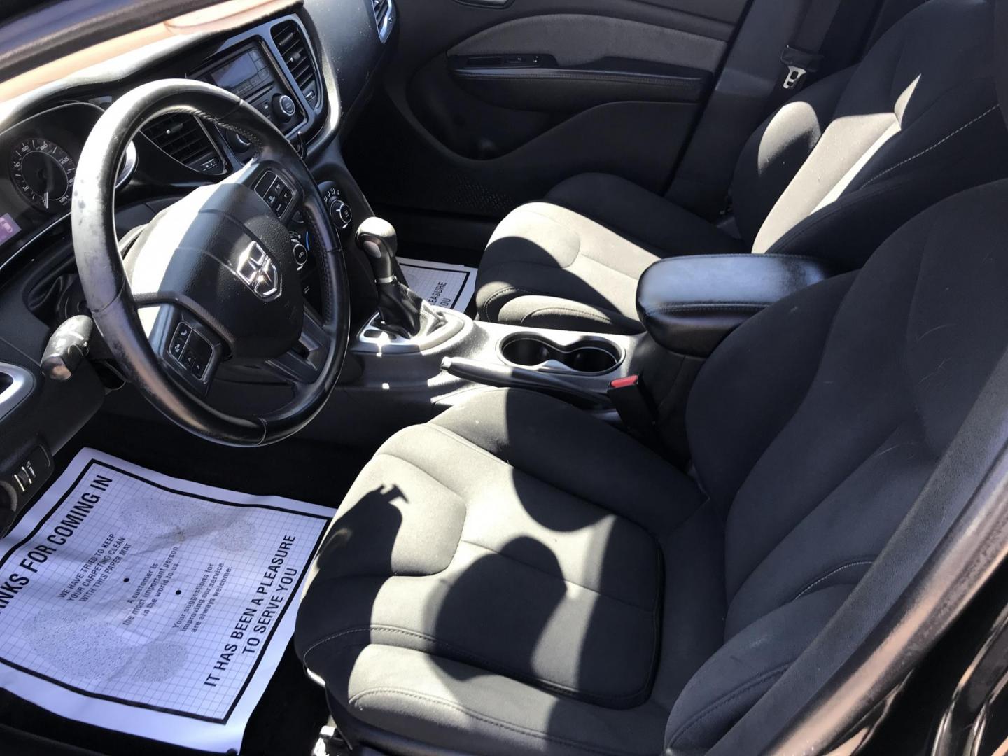 2013 Black /Black Dodge Dart SXT (1C3CDFBA1DD) with an 2.0L L4 DOHC 16V TURBO engine, Automatic transmission, located at 577 Chester Pike, Prospect Park, PA, 19076, (610) 237-1015, 39.886154, -75.302338 - 2013 Dodge Dart SXT: Only 117k miles, new PA inspection, great on gas, SUPER CLEAN, runs LIKE NEW! This vehicle comes inspected and has been given a bumper to bumper safety check. It is very clean, reliable, and well maintained. We offer a unique pay plan that is known for being the easiest and f - Photo#9