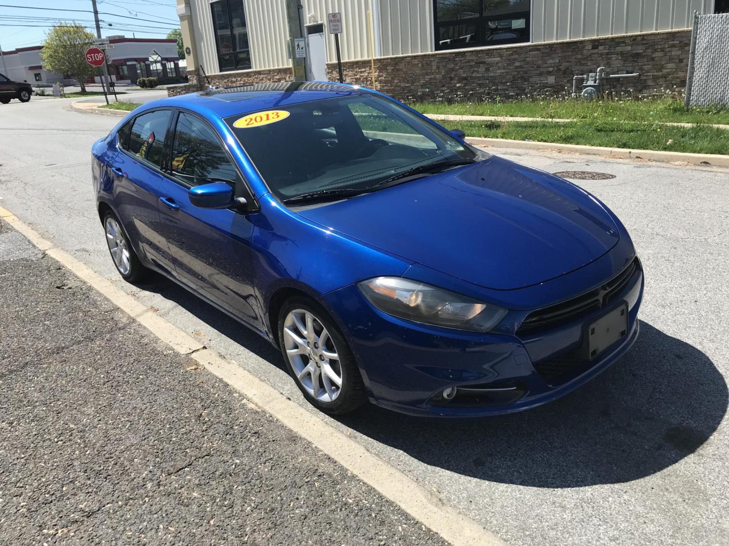 2013 Blue /Black Dodge Dart SXT (1C3CDFBA4DD) with an 2.0L L4 DOHC 16V TURBO engine, Automatic transmission, located at 577 Chester Pike, Prospect Park, PA, 19076, (610) 237-1015, 39.886154, -75.302338 - 2013 Dodge Dart SXT: Only 110k miles, sunroof, backup camera, new PA inspection, SUPER CLEAN, runs LIKE NEW! This vehicle comes inspected and has been given a bumper to bumper safety check. It is very clean, reliable, and well maintained. We offer a unique pay plan that is known for being the eas - Photo#3