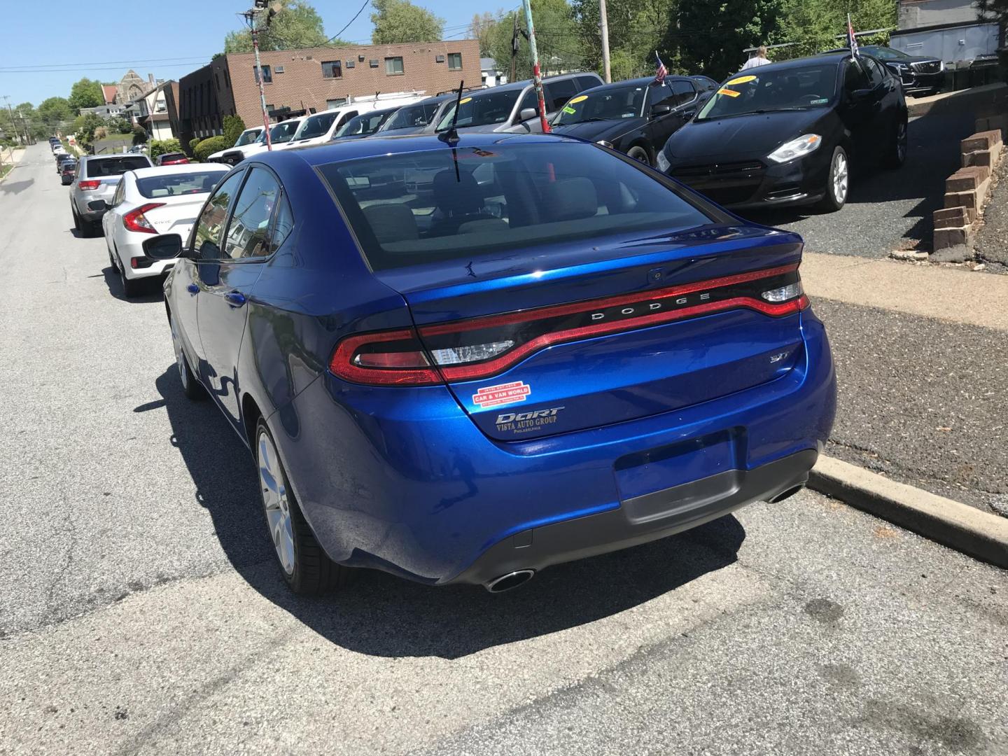 2013 Blue /Black Dodge Dart SXT (1C3CDFBA4DD) with an 2.0L L4 DOHC 16V TURBO engine, Automatic transmission, located at 577 Chester Pike, Prospect Park, PA, 19076, (610) 237-1015, 39.886154, -75.302338 - 2013 Dodge Dart SXT: Only 110k miles, sunroof, backup camera, new PA inspection, SUPER CLEAN, runs LIKE NEW! This vehicle comes inspected and has been given a bumper to bumper safety check. It is very clean, reliable, and well maintained. We offer a unique pay plan that is known for being the eas - Photo#5