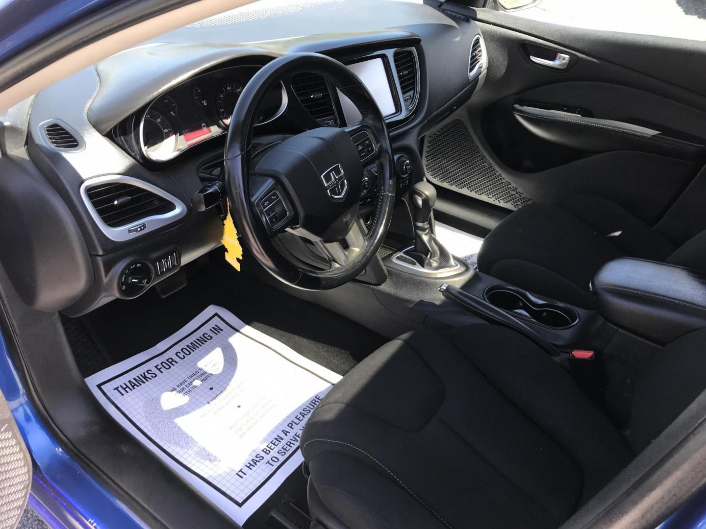 2013 Blue /Black Dodge Dart SXT (1C3CDFBA4DD) with an 2.0L L4 DOHC 16V TURBO engine, Automatic transmission, located at 577 Chester Pike, Prospect Park, PA, 19076, (610) 237-1015, 39.886154, -75.302338 - 2013 Dodge Dart SXT: Only 110k miles, sunroof, backup camera, new PA inspection, SUPER CLEAN, runs LIKE NEW! This vehicle comes inspected and has been given a bumper to bumper safety check. It is very clean, reliable, and well maintained. We offer a unique pay plan that is known for being the eas - Photo#8