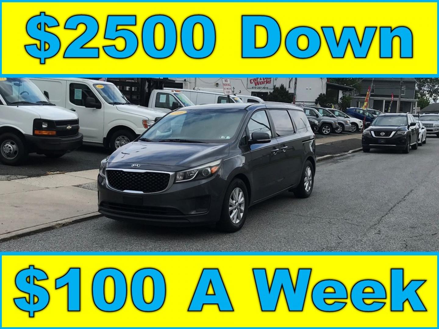 2016 Gray /Gray Kia Sedona LX (KNDMB5C16G6) with an 3.3L V6 DOHC 24V engine, 6-Speed Automatic transmission, located at 577 Chester Pike, Prospect Park, PA, 19076, (610) 237-1015, 39.886154, -75.302338 - 2016 Kia Sedona LX 111k miles • New PA Inspection. Example Financing: • $2500 Down • $100 Weekly • $200 Bi-Weekly We finance our own vehicles. We do not obtain or review traditional consumer credit reports. Financing decisions are based on verified income, ability to repay, and our in-- Photo#0