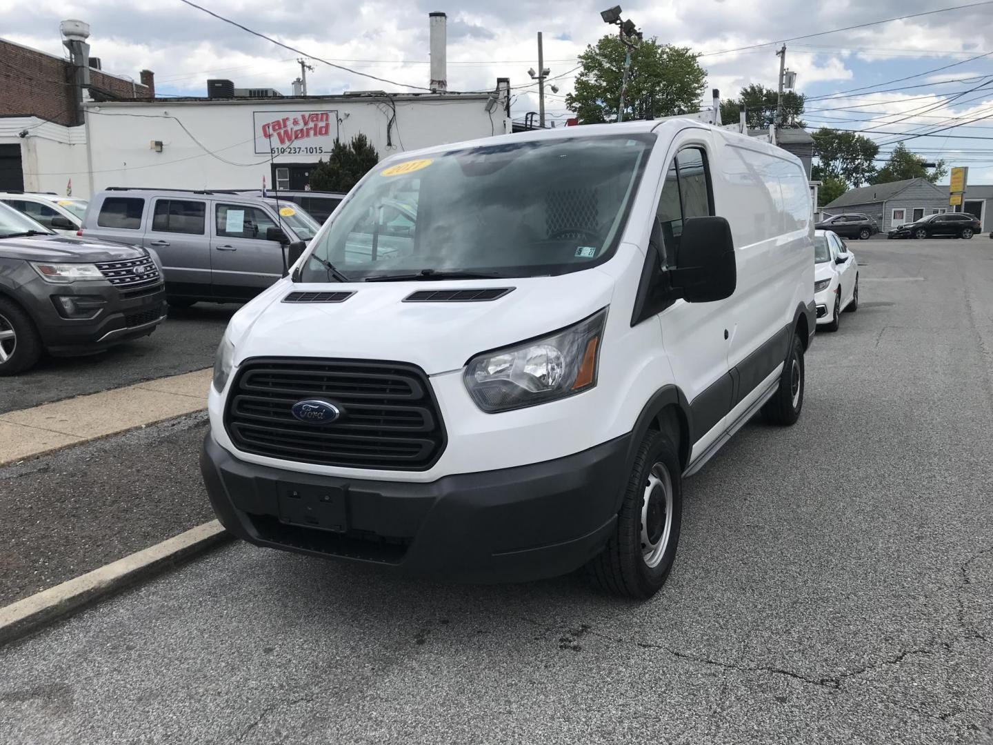 2017 White /Gray Ford Transit 250 Van Low Roof w/Sliding Pass. 130-in. WB (1FTYR1YM0HK) with an 3.7L V6 DOHC 24V engine, 6A transmission, located at 577 Chester Pike, Prospect Park, PA, 19076, (610) 237-1015, 39.886154, -75.302338 - 2017 Ford Transit 250: Ladder racks, shelving, no side or rear windows, backup camera, partition, FLEET MAINTAINED, runs LIKE NEW! This vehicle comes inspected and has been given a bumper to bumper safety check. It is very clean, reliable, and well maintained. We offer a unique pay plan that is k - Photo#2