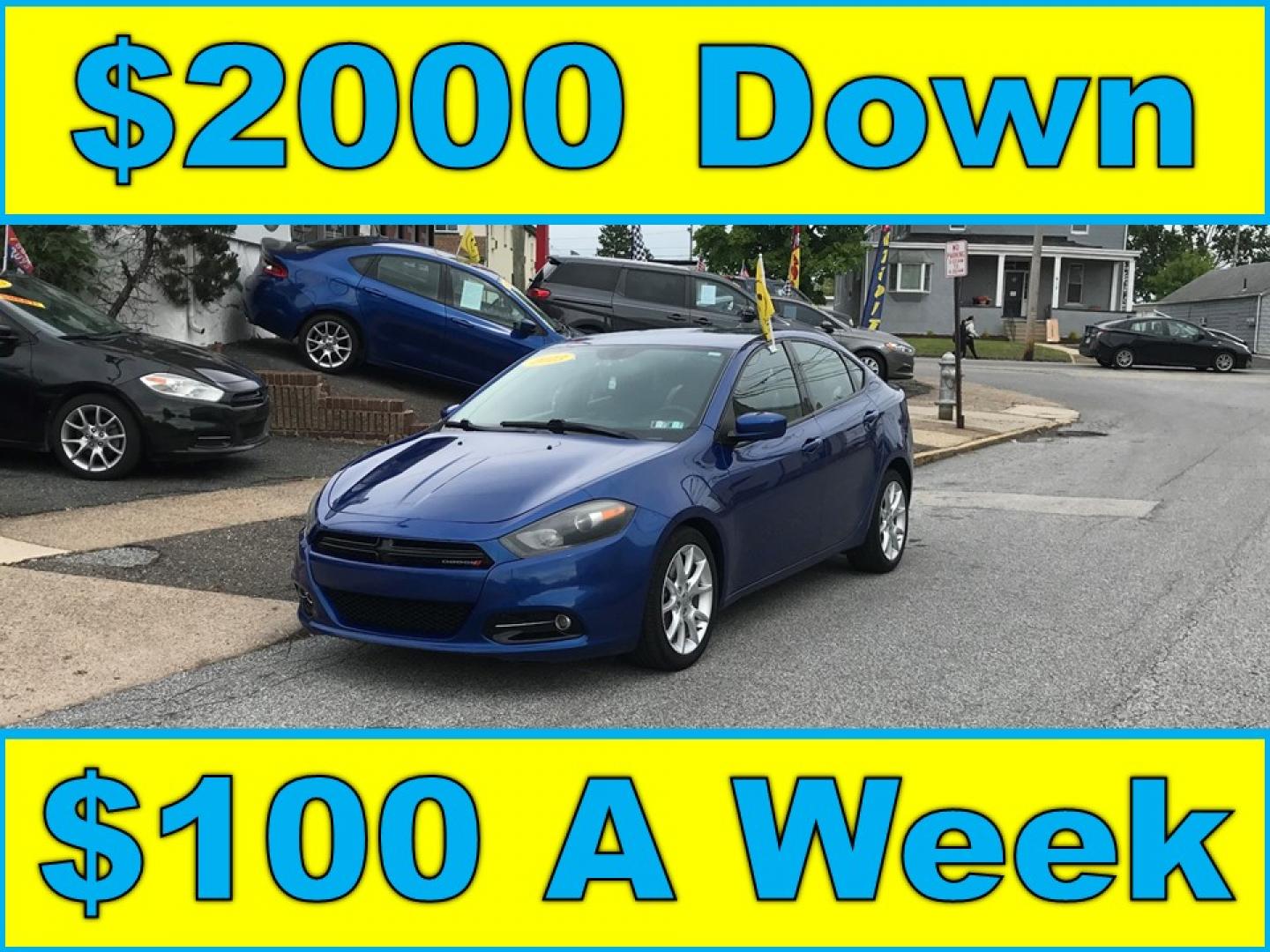 2013 Blue /Gray Dodge Dart SXT (1C3CDFBA2DD) with an 2.0L L4 DOHC 16V TURBO engine, Automatic transmission, located at 577 Chester Pike, Prospect Park, PA, 19076, (610) 237-1015, 39.886154, -75.302338 - 2013 Dodge Dart SXT: Great on gas, new PA inspection, SUPER CLEAN, runs LIKE NEW! This vehicle comes inspected and has been given a bumper to bumper safety check. It is very clean, reliable, and well maintained. We offer a unique pay plan that is known for being the easiest and fastest financing - Photo#0