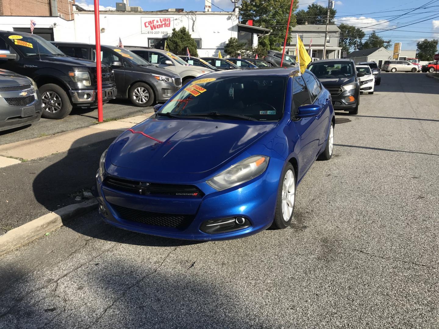 2013 Blue /Gray Dodge Dart SXT (1C3CDFBA2DD) with an 2.0L L4 DOHC 16V TURBO engine, Automatic transmission, located at 577 Chester Pike, Prospect Park, PA, 19076, (610) 237-1015, 39.886154, -75.302338 - 2013 Dodge Dart SXT: Great on gas, new PA inspection, SUPER CLEAN, runs LIKE NEW! This vehicle comes inspected and has been given a bumper to bumper safety check. It is very clean, reliable, and well maintained. We offer a unique pay plan that is known for being the easiest and fastest financing- Photo#2