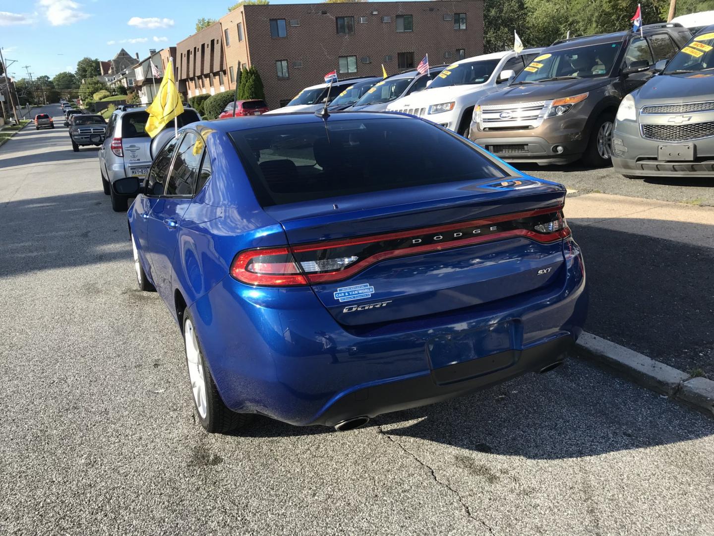 2013 Blue /Gray Dodge Dart SXT (1C3CDFBA2DD) with an 2.0L L4 DOHC 16V TURBO engine, Automatic transmission, located at 577 Chester Pike, Prospect Park, PA, 19076, (610) 237-1015, 39.886154, -75.302338 - 2013 Dodge Dart SXT: Great on gas, new PA inspection, SUPER CLEAN, runs LIKE NEW! This vehicle comes inspected and has been given a bumper to bumper safety check. It is very clean, reliable, and well maintained. We offer a unique pay plan that is known for being the easiest and fastest financing- Photo#5