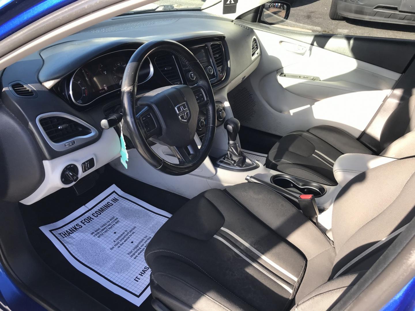 2013 Blue /Gray Dodge Dart SXT (1C3CDFBA2DD) with an 2.0L L4 DOHC 16V TURBO engine, Automatic transmission, located at 577 Chester Pike, Prospect Park, PA, 19076, (610) 237-1015, 39.886154, -75.302338 - 2013 Dodge Dart SXT: Great on gas, new PA inspection, SUPER CLEAN, runs LIKE NEW! This vehicle comes inspected and has been given a bumper to bumper safety check. It is very clean, reliable, and well maintained. We offer a unique pay plan that is known for being the easiest and fastest financing- Photo#6