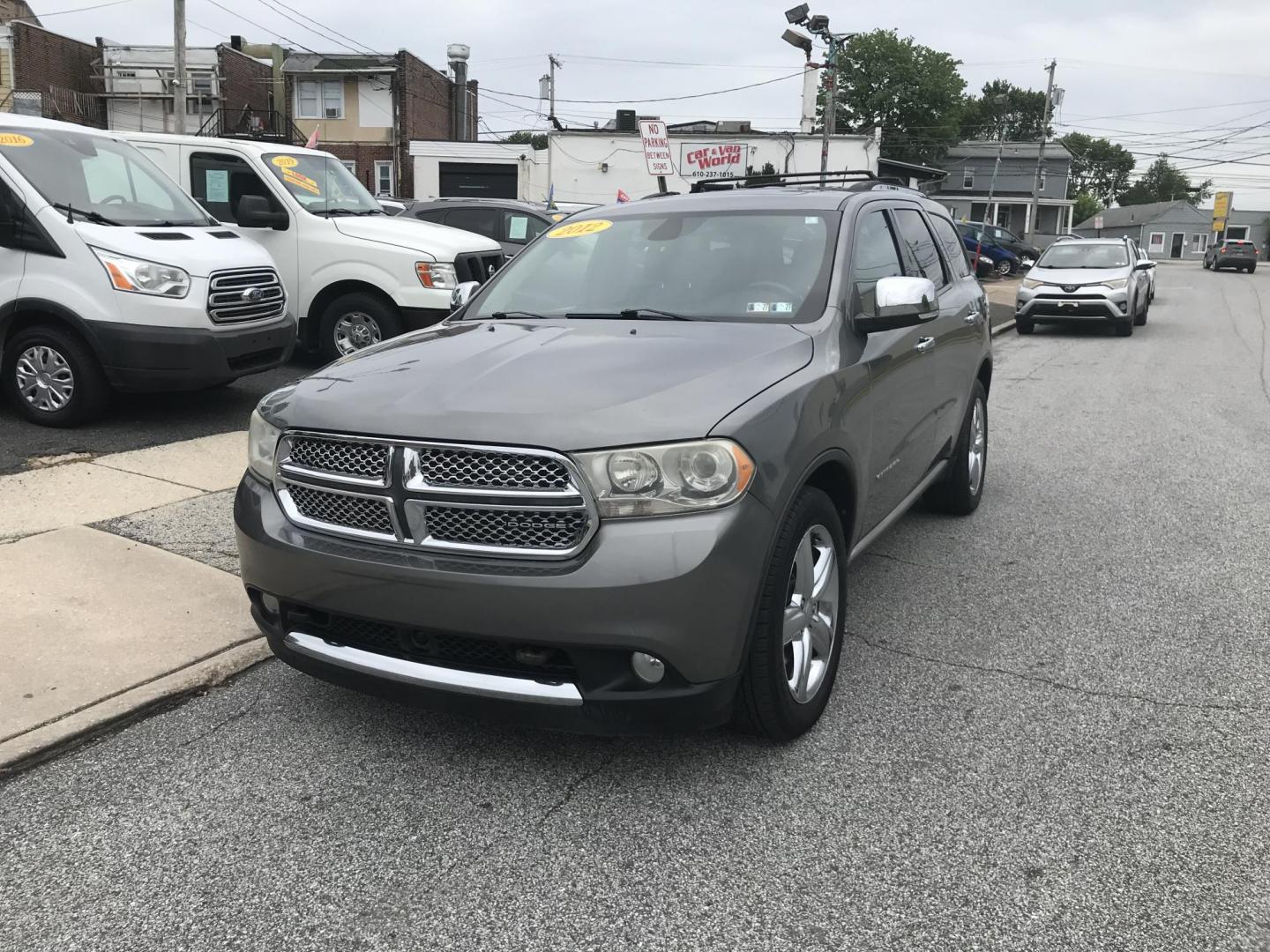 2012 Gray /Black Dodge Durango Citadel AWD (1C4SDJET7CC) with an 5.7L V8 OHV 16V engine, 5-Speed Automatic transmission, located at 577 Chester Pike, Prospect Park, PA, 19076, (610) 237-1015, 39.886154, -75.302338 - 2012 Dodge Durango Citadel: 3rd row seating, 4x4, backup camera, navigation system, DVD player, sunroof, new inspection, SUPER CLEAN, runs LIKE NEW! This vehicle comes inspected and has been given a bumper to bumper safety check. It is very clean, reliable, and well maintained. We offer a unique - Photo#2