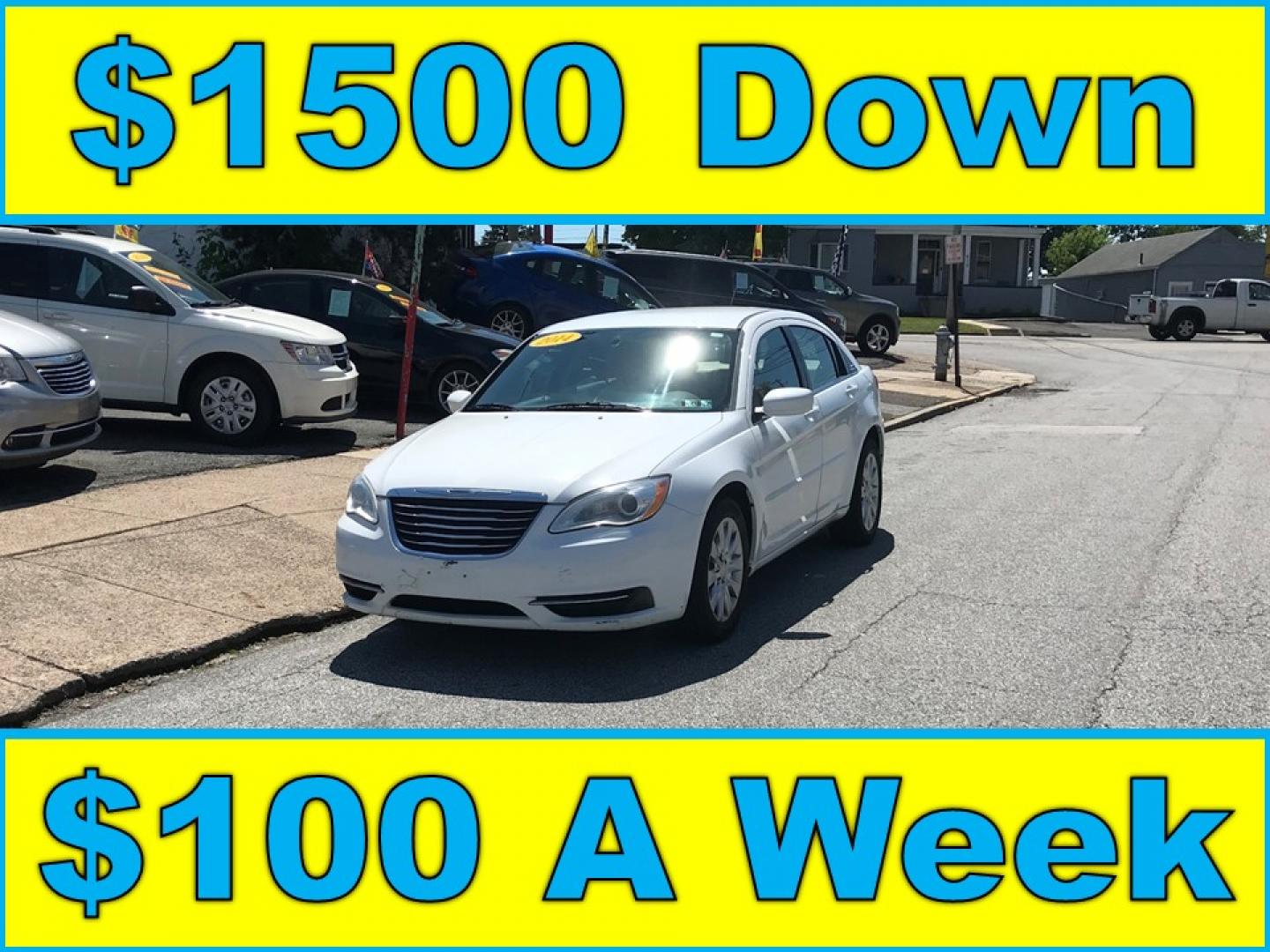 2014 White /Beige Chrysler 200 LX (1C3CCBAB9EN) with an 2.4L L4 DOHC 16V engine, 6-Speed Automatic transmission, located at 577 Chester Pike, Prospect Park, PA, 19076, (610) 237-1015, 39.886154, -75.302338- Photo#0