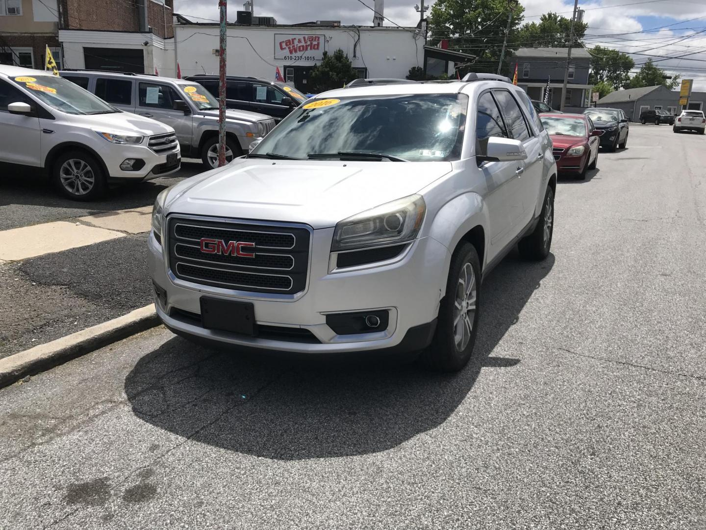 2016 Silver /Black GMC Acadia SLT-1 AWD (1GKKVRKDXGJ) with an 3.6L V6 DOHC 24V engine, 6A transmission, located at 577 Chester Pike, Prospect Park, PA, 19076, (610) 237-1015, 39.886154, -75.302338 - 2016 GMC Acadia SLT: AWD, 3rd row, navigation system, backup camera, sunroof, new PA inspection, runs LIKE NEW! This vehicle comes inspected and has been given a bumper to bumper safety check. It is very clean, reliable, and well maintained. We offer a unique pay plan that is known for being the - Photo#2