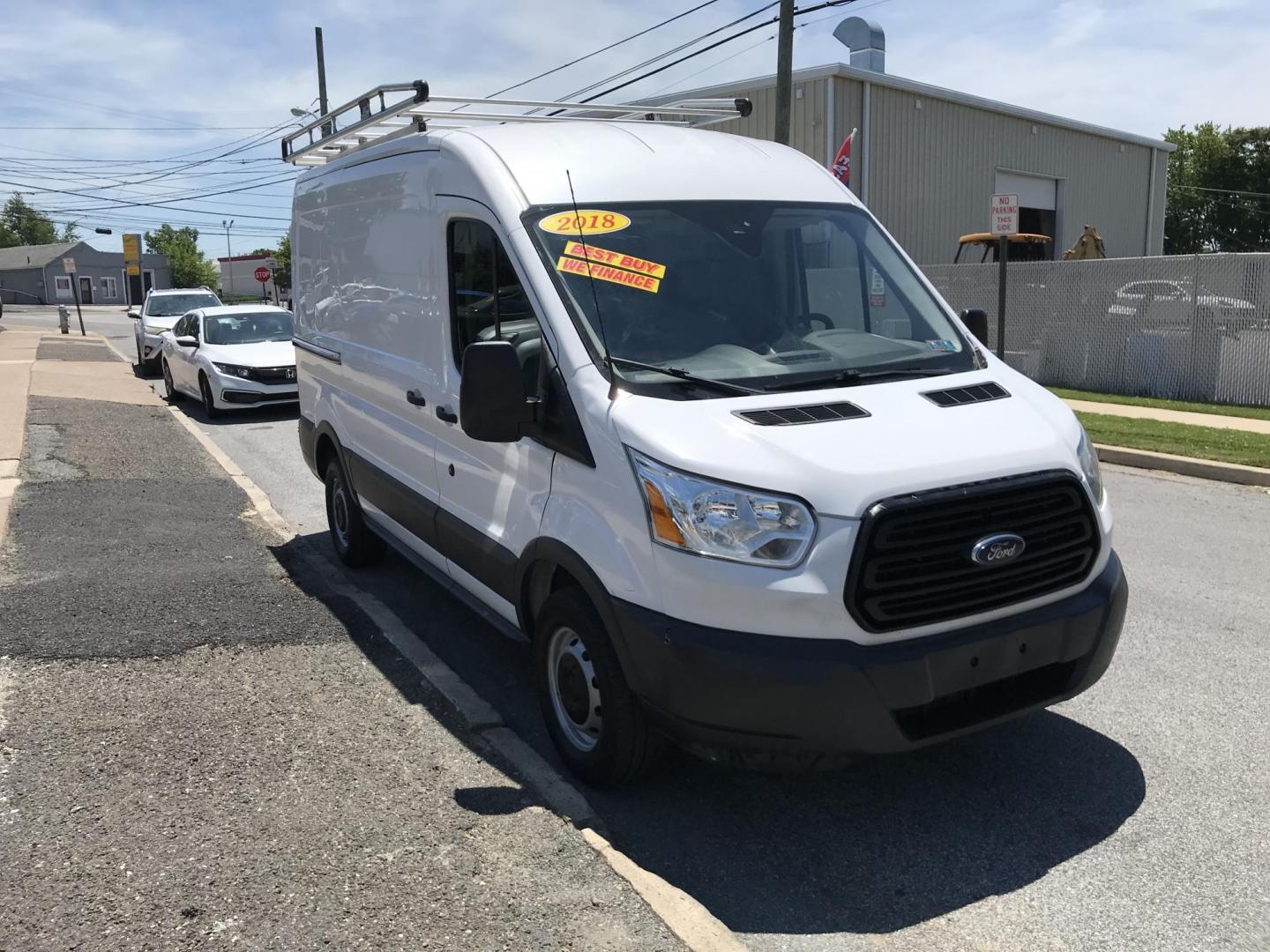 2018 White /Gray Ford Transit 250 Van Med. Roof w/Sliding Pass. 130-in. WB (1FTYR1CM8JK) with an 3.7L V6 DOHC 24V engine, 6A transmission, located at 577 Chester Pike, Prospect Park, PA, 19076, (610) 237-1015, 39.886154, -75.302338 - 2018 Ford Transit 250 Medium Roof: Ladder racks, shelving, cages over rear windows, backup camera, new PA inspection, FLEET MAINTAINED, runs LIKE NEW! This vehicle comes inspected and has been given a bumper to bumper safety check. It is very clean, reliable, and well maintained. We offer a uniqu - Photo#3