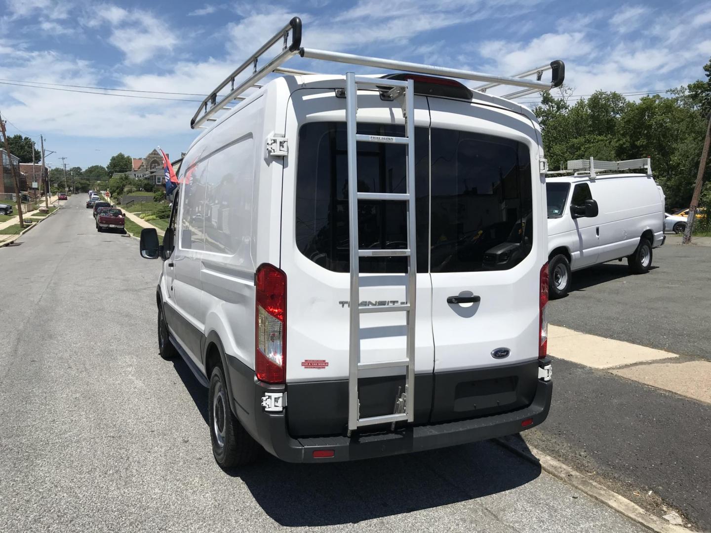 2018 White /Gray Ford Transit 250 Van Med. Roof w/Sliding Pass. 130-in. WB (1FTYR1CM8JK) with an 3.7L V6 DOHC 24V engine, 6A transmission, located at 577 Chester Pike, Prospect Park, PA, 19076, (610) 237-1015, 39.886154, -75.302338 - 2018 Ford Transit 250 Medium Roof: Ladder racks, shelving, cages over rear windows, backup camera, new PA inspection, FLEET MAINTAINED, runs LIKE NEW! This vehicle comes inspected and has been given a bumper to bumper safety check. It is very clean, reliable, and well maintained. We offer a uniqu - Photo#5