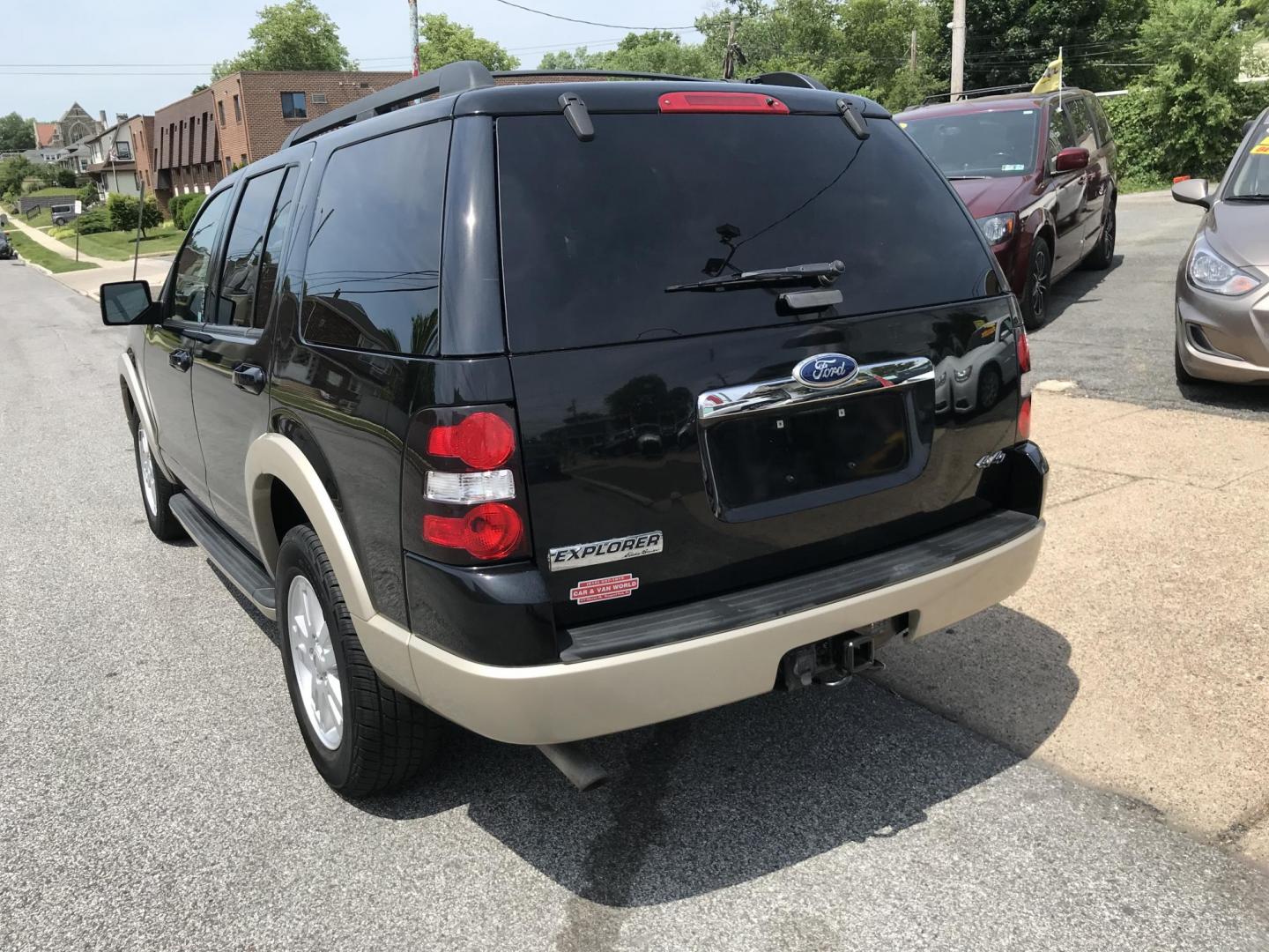 2010 Black /Tan Ford Explorer Eddie Bauer 4.0L 4WD (1FMEU7EE7AU) with an 4.0L V6 SOHC 16V engine, 5-Speed Automatic transmission, located at 577 Chester Pike, Prospect Park, PA, 19076, (610) 237-1015, 39.886154, -75.302338 - 2010 Ford Explorer Eddie Bauer: Only 108k miles, 3rd row, 4x4, new PA inspection, runs LIKE NEW! - Photo#3