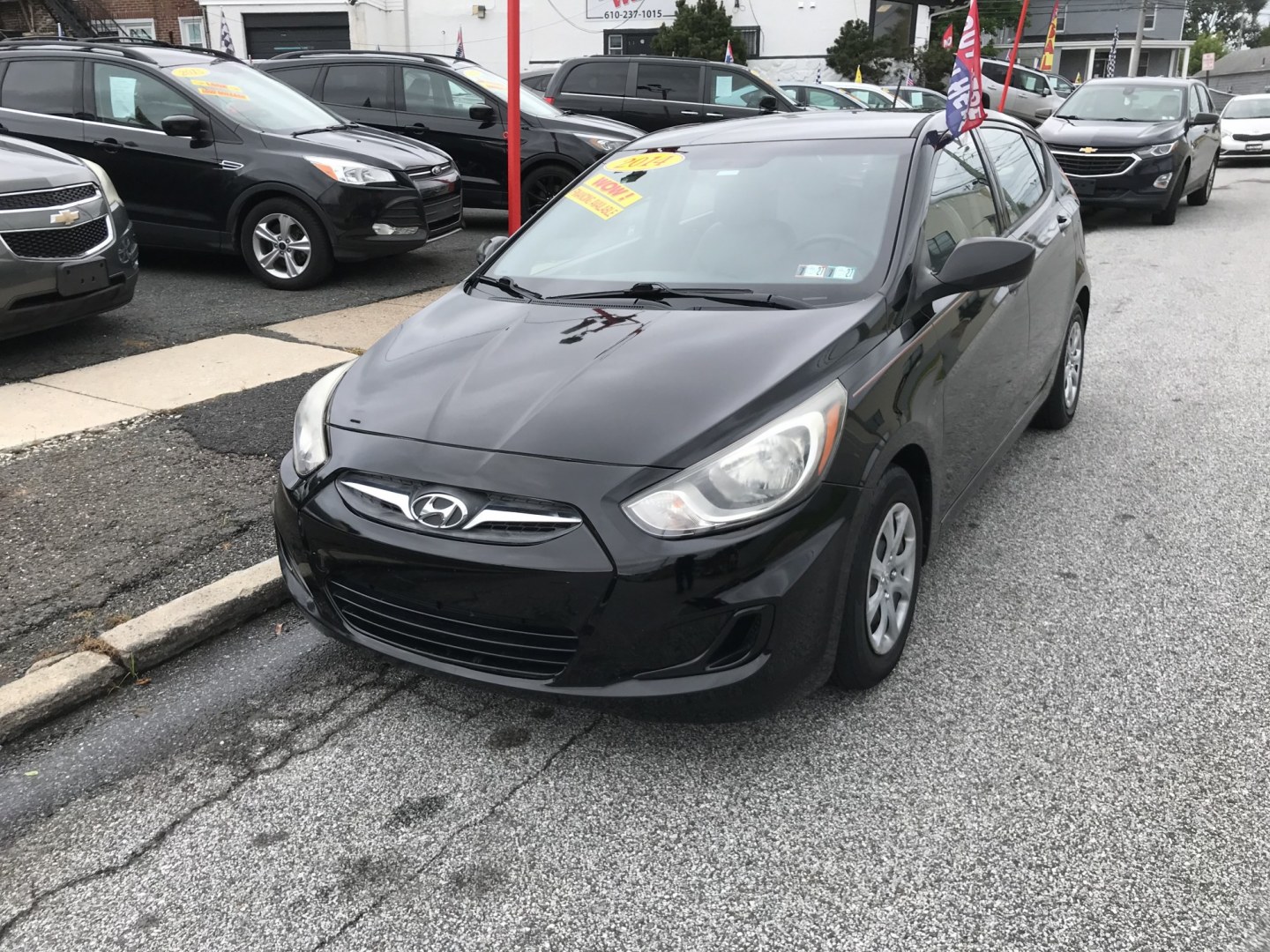 2014 Black /Gray Hyundai Accent GS 5-Door (KMHCT5AE2EU) with an 1.6L L4 DOHC 16V engine, Automatic transmission, located at 577 Chester Pike, Prospect Park, PA, 19076, (610) 237-1015, 39.886154, -75.302338 - 2014 Hyundai Accent GS: Only 54k miles, great on gas, new PA inspection, runs LIKE NEW! This vehicle comes inspected and has been given a bumper to bumper safety check. It is very clean, reliable, and well maintained. We offer a unique pay plan that is known for being the easiest and fastest fina- Photo#2
