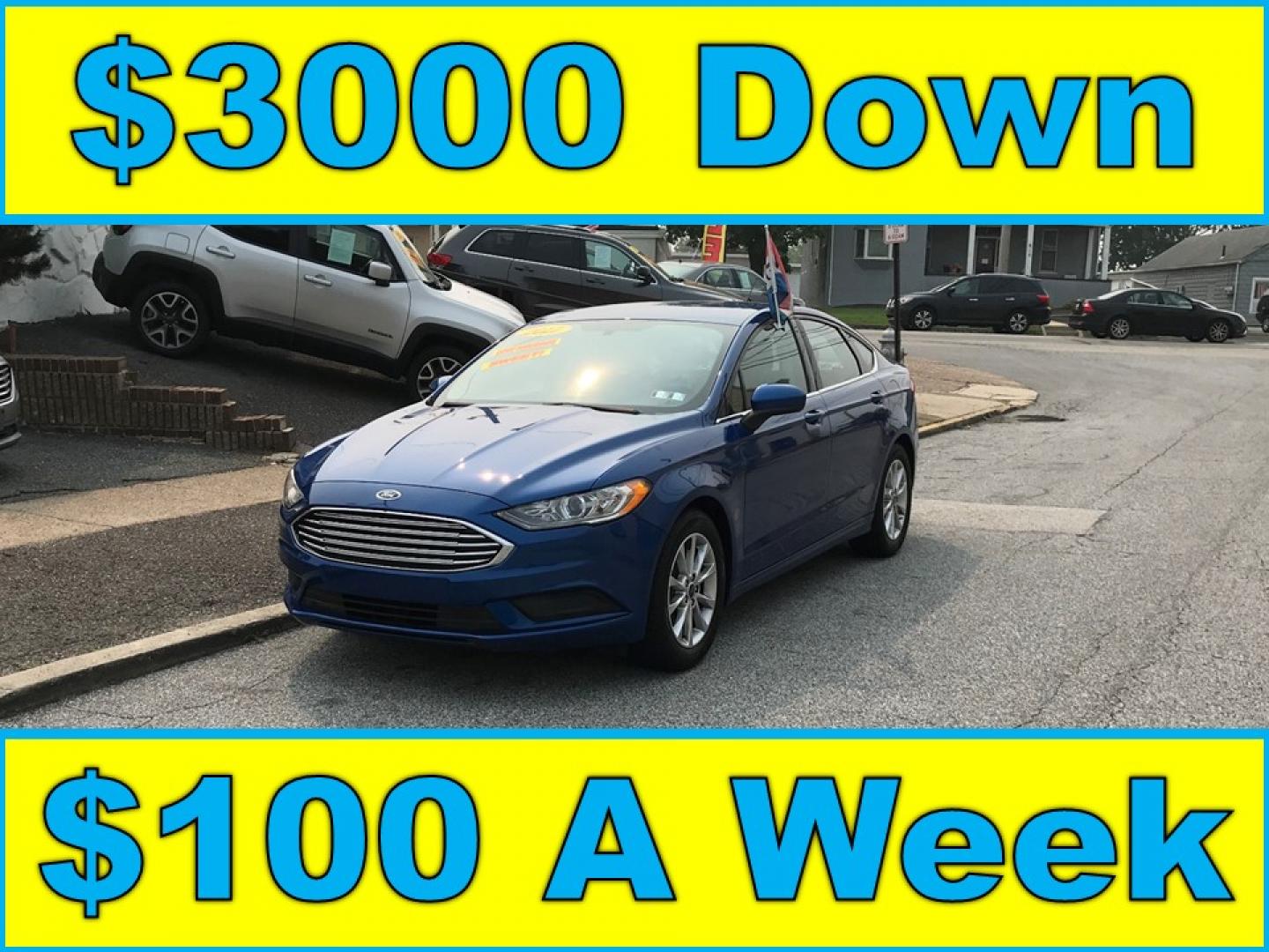 2017 Blue /Gray Ford Fusion SE (3FA6P0HD4HR) with an 1.5L L4 DOHC 16V engine, 6A transmission, located at 577 Chester Pike, Prospect Park, PA, 19076, (610) 237-1015, 39.886154, -75.302338 - 2017 Ford Fusion 124k Miles • Backup Camera. Example Financing: • $3,000 Down • $100 Weekly • $200 Bi-Weekly We finance our own vehicles. We do not obtain or review traditional consumer credit reports. Financing decisions are based on verified income, ability to repay, and our in-house- Photo#0
