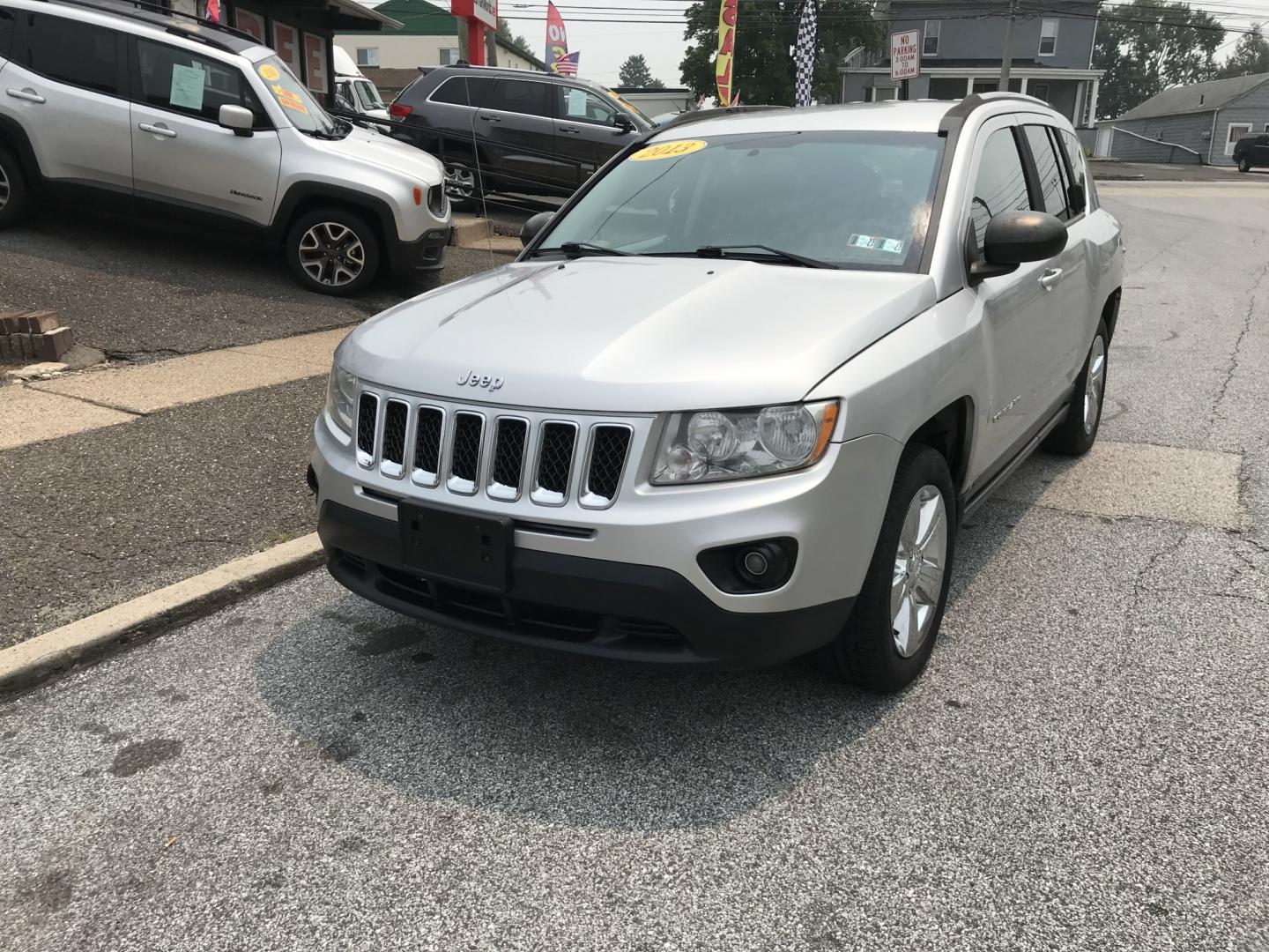 2013 Silver /Gray Jeep Compass Sport 4WD (1C4NJDAB3DD) with an 2.4L L4 DOHC 16V engine, Automatic transmission, located at 577 Chester Pike, Prospect Park, PA, 19076, (610) 237-1015, 39.886154, -75.302338- Photo#2