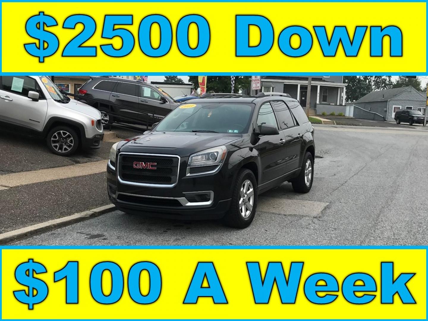 2013 Black /Black GMC Acadia SLE-1 (1GKKRNEDXDJ) with an 3.6L V6 DOHC 24V engine, 6-Speed Automatic transmission, located at 577 Chester Pike, Prospect Park, PA, 19076, (610) 237-1015, 39.886154, -75.302338 - 2013 GMC Acadia SLE 137k miles • 3rd Row Seating. Example Financing: • $2,500 Down • $100 Weekly • $200 Bi-Weekly We finance our own vehicles. We do not obtain or review traditional consumer credit reports. Financing decisions are based on verified income, ability to repay, and our in-- Photo#0