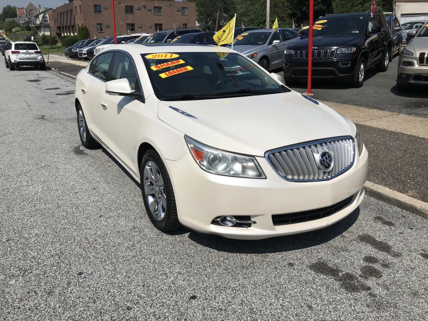2011 White /Beige Buick LaCrosse CXL (1G4GC5ED9BF) with an 3.6L V6 DOHC 24V engine, 6A transmission, located at 577 Chester Pike, Prospect Park, PA, 19076, (610) 237-1015, 39.886154, -75.302338 - 2011 Buick Lacrosse CXL: Sunroof, new PA inspection, leather seats, SUPER CLEAN, runs LIKE NEW! This vehicle comes inspected and has been given a bumper to bumper safety check. It is very clean, reliable, and well maintained. We offer a unique pay plan that is known for being the easiest and fast- Photo#2