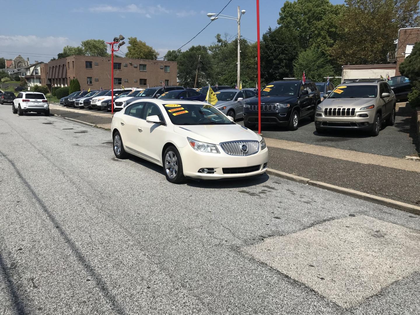 2011 White /Beige Buick LaCrosse CXL (1G4GC5ED9BF) with an 3.6L V6 DOHC 24V engine, 6A transmission, located at 577 Chester Pike, Prospect Park, PA, 19076, (610) 237-1015, 39.886154, -75.302338 - 2011 Buick Lacrosse CXL: Sunroof, new PA inspection, leather seats, SUPER CLEAN, runs LIKE NEW! This vehicle comes inspected and has been given a bumper to bumper safety check. It is very clean, reliable, and well maintained. We offer a unique pay plan that is known for being the easiest and fast- Photo#1