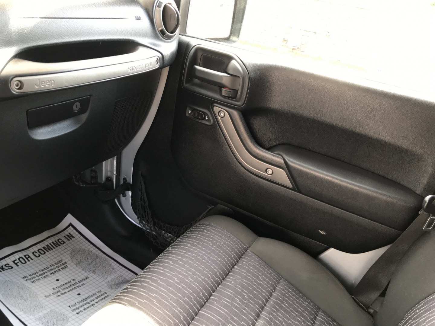 2012 Silver /Black Jeep Wrangler Unlimited Sport 4WD (1C4HJWDG3CL) with an 3.6L V6 DOHC 24V FFV engine, Manual transmission, located at 577 Chester Pike, Prospect Park, PA, 19076, (610) 237-1015, 39.886154, -75.302338 - 2012 Jeep Wrangler Unlimited Sport 4WD: Stick Shift, new PA inspection, SUPER CLEAN, runs LIKE NEW! This vehicle comes inspected and has been given a bumper to bumper safety check. It is very clean, reliable, and well maintained. We offer a unique pay plan that is known for being the easiest and- Photo#15