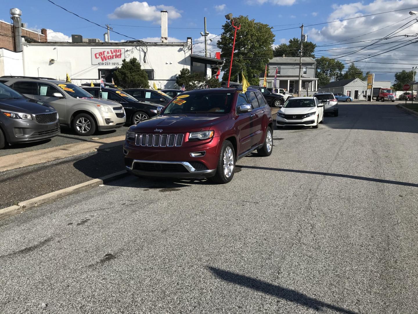 2016 Burgundy /Tan Jeep Grand Cherokee Summit 4WD (1C4RJFJGXGC) with an 3.6L V6 DOHC 24V engine, 8A transmission, located at 577 Chester Pike, Prospect Park, PA, 19076, (610) 237-1015, 39.886154, -75.302338 - 2016 Jeep Grand Cherokee Summit: Fully loaded, navigation system, backup camera, panoramic sunroof, new PA inspection, runs LIKE NEW! This vehicle comes inspected and has been given a bumper to bumper safety check. It is very clean, reliable, and well maintained. We offer a unique pay plan that i- Photo#1