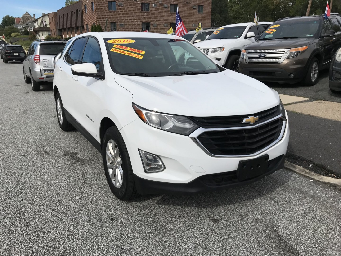 2018 White /Black Chevrolet Equinox LT AWD (2GNAXSEV9J6) with an 1.5L L4 DIR DOHC 16V TURBO engine, 6A transmission, located at 577 Chester Pike, Prospect Park, PA, 19076, (610) 237-1015, 39.886154, -75.302338 - 2018 Chevy Equinox LT: AWD, backup camera, new PA inspection, SUPER CLEAN, runs LIKE NEW! This vehicle comes inspected and has been given a bumper to bumper safety check. It is very clean, reliable, and well maintained. We offer a unique pay plan that is known for being the easiest and fastest fi- Photo#2