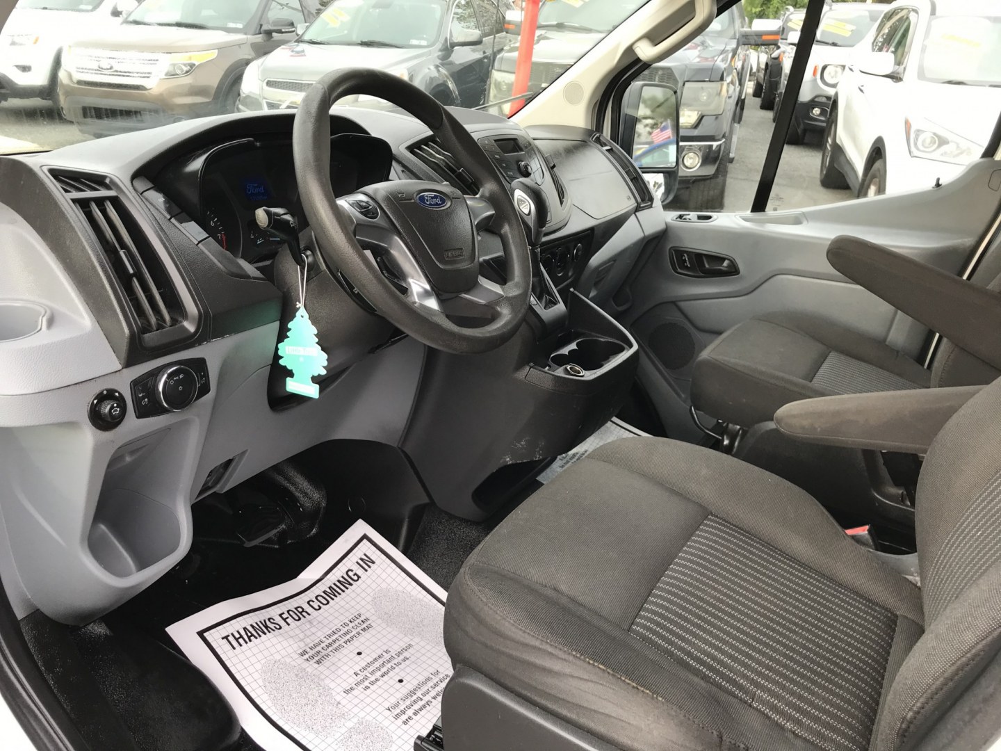 2017 White /Gray Ford Transit 250 Van Low Roof w/Sliding Pass. 130-in. WB (1FTYR1YM8HK) with an 3.7L V6 DOHC 24V engine, 6A transmission, located at 577 Chester Pike, Prospect Park, PA, 19076, (610) 237-1015, 39.886154, -75.302338 - 2017 Ford Transit 250: Ladder racks, shelving, new PA inspection, backup camera, FLEET MAINTAINED! This vehicle comes inspected and has been given a bumper to bumper safety check. It is very clean, reliable, and well maintained. We offer a unique pay plan that is known for being the easiest and f- Photo#8