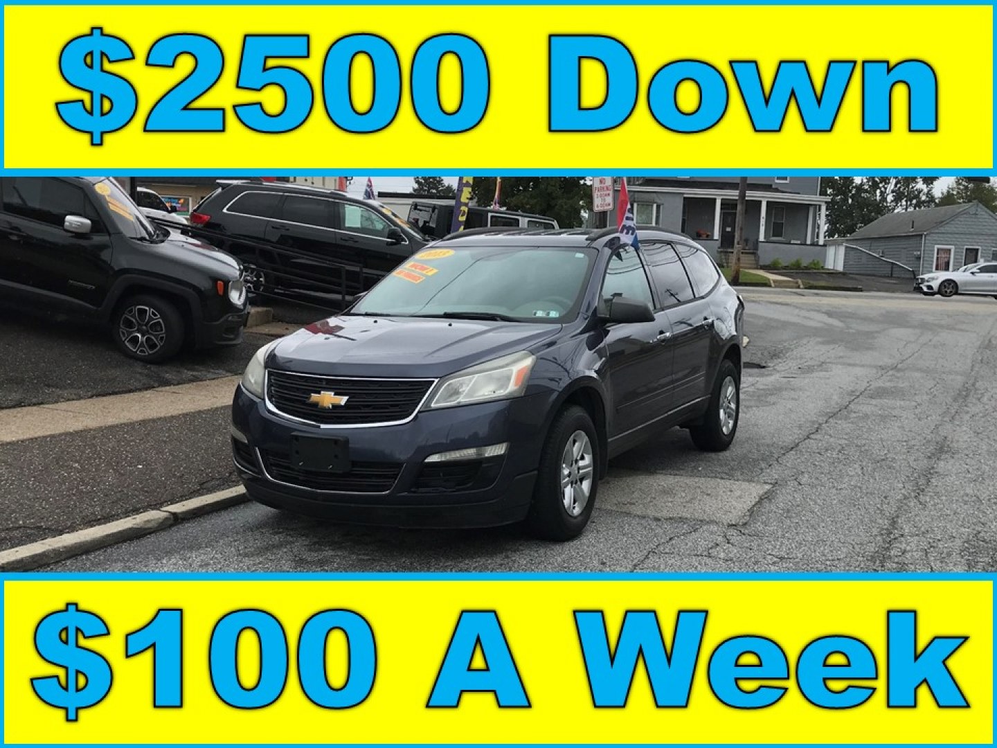 2013 Blue /Gray Chevrolet Traverse LS w/PDC (1GNKRFED0DJ) with an 3.6L V6 DOHC 24V engine, 6-Speed Automatic transmission, located at 577 Chester Pike, Prospect Park, PA, 19076, (610) 237-1015, 39.886154, -75.302338 - 2013 Chevy Traverse: Only 91k miles, 3rd row seating, backup camera, new PA inspection, SUPER CLEAN, runs LIKE NEW! This vehicle comes inspected and has been given a bumper to bumper safety check. It is very clean, reliable, and well maintained. We offer a unique pay plan that is known for being- Photo#0