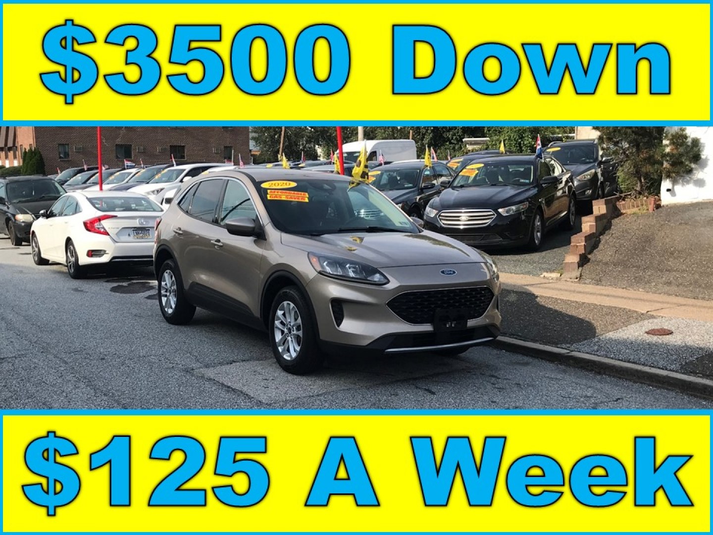 2020 Gold /Tan Ford Escape SE AWD (1FMCU9G65LU) with an 1.5L L3 engine, 6A transmission, located at 577 Chester Pike, Prospect Park, PA, 19076, (610) 237-1015, 39.886154, -75.302338 - 2020 Ford Escape SE: Backup camera, AWD, new PA inspection, SUPER CLEAN, runs LIKE NEW! This vehicle comes inspected and has been given a bumper to bumper safety check. It is very clean, reliable, and well maintained. We offer a unique pay plan that is known for being the easiest and fastest fina- Photo#0
