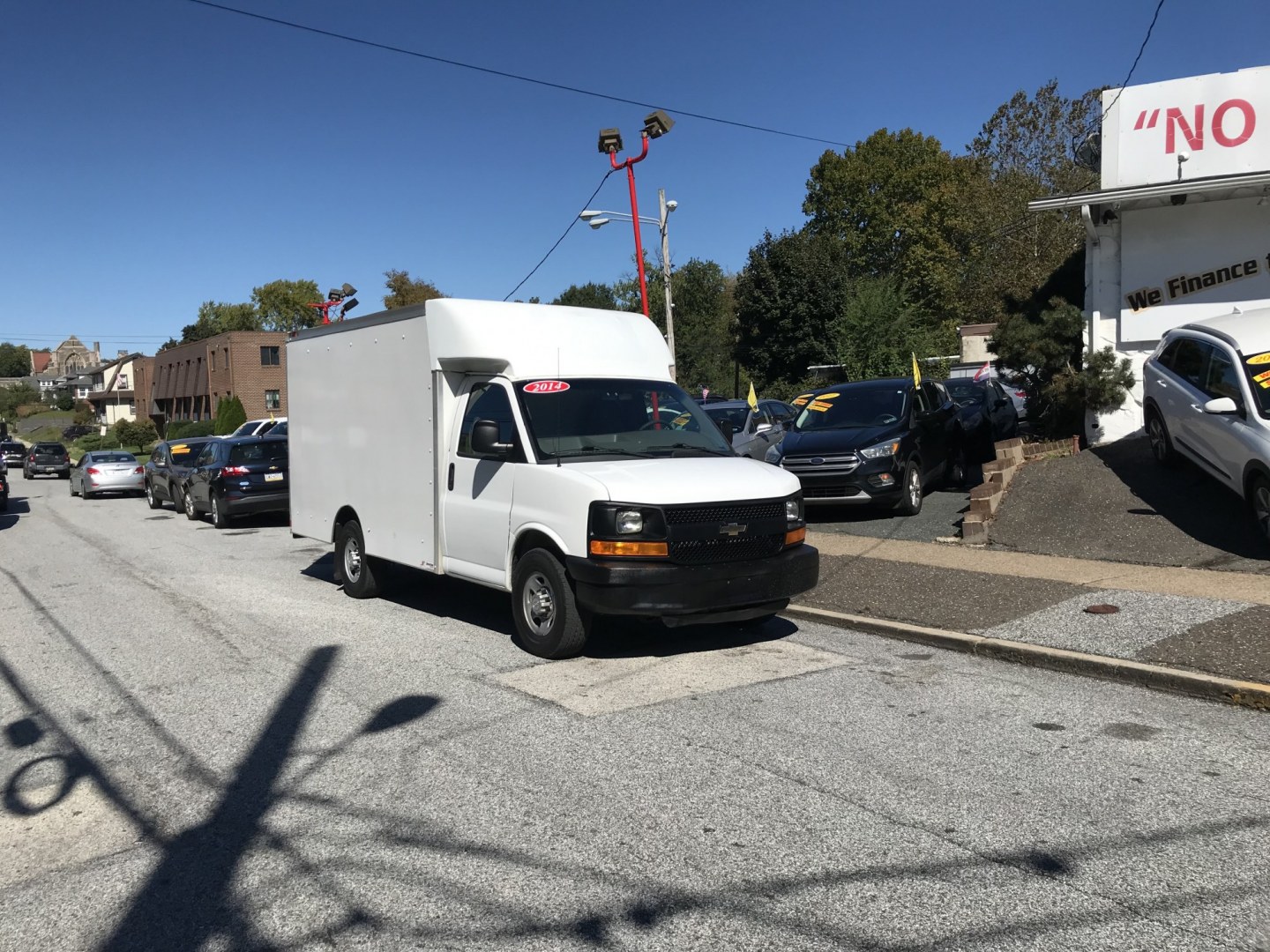 2014 White /Gray Chevrolet Express G3500 (1GB0G2CG5E1) with an 6.0L V8 OHV 16V FFV engine, 6-Speed Automatic transmission, located at 577 Chester Pike, Prospect Park, PA, 19076, (610) 237-1015, 39.886154, -75.302338 - 2014 Chevrolet Express 3500 Box Truck. Dimensions: 12 ft long, 6 1/2 ft side, 6ft 2 inch tall. New Inspection, runs EXCELLENT! This vehicle comes inspected and has been given a bumper to bumper safety check. It is very clean, reliable, and well maintained. We offer a unique pay plan that is known- Photo#1